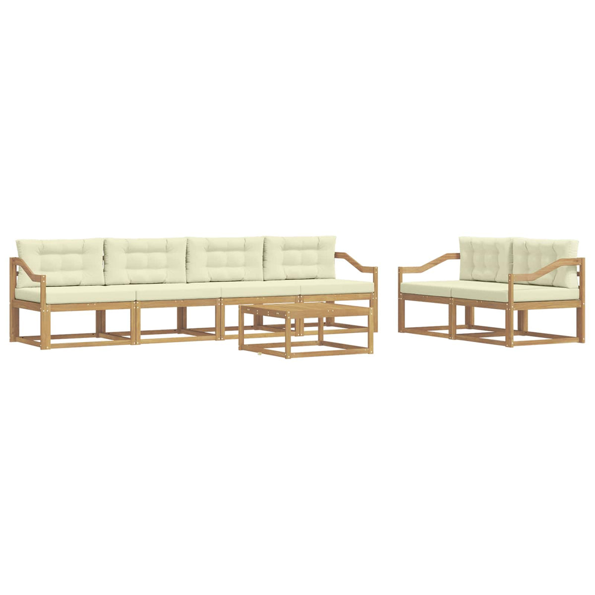 Set vanjskih sofa s jastukom 6 pcs Bijela i krem
