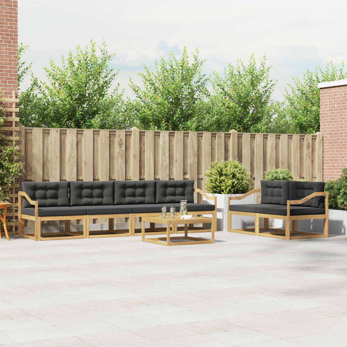 Set vanjskih sofa 6 kom. Bijela i antracit