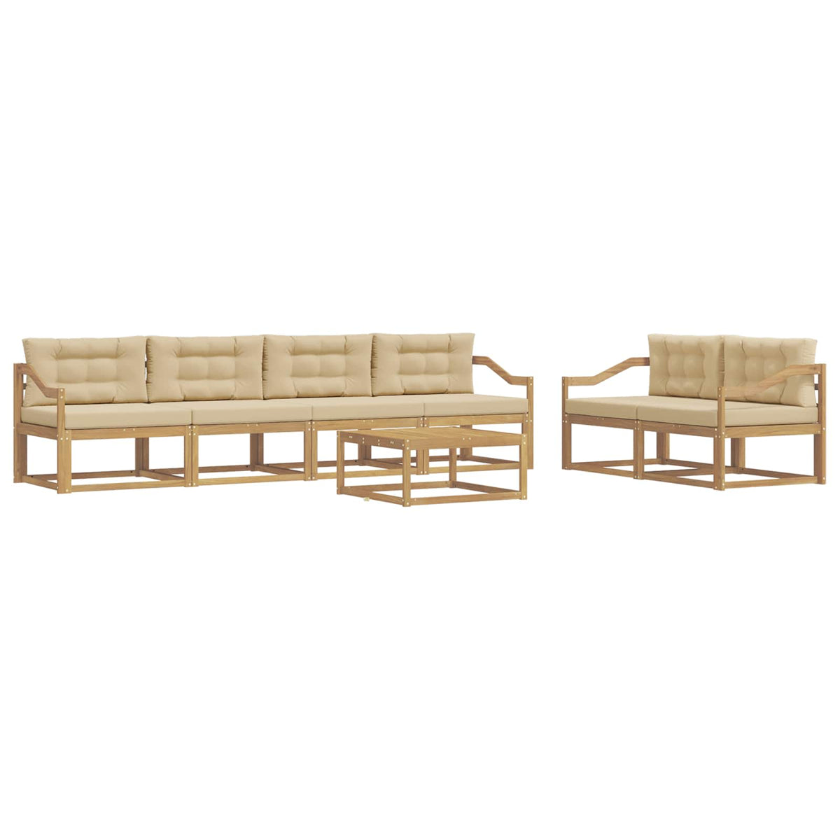 Set vanjskih sofa 6 kom. Bijela i bež