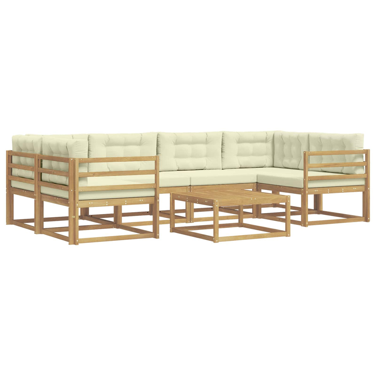 Set vanjskih sofa s jastukom 5 pcs Bijela i krem