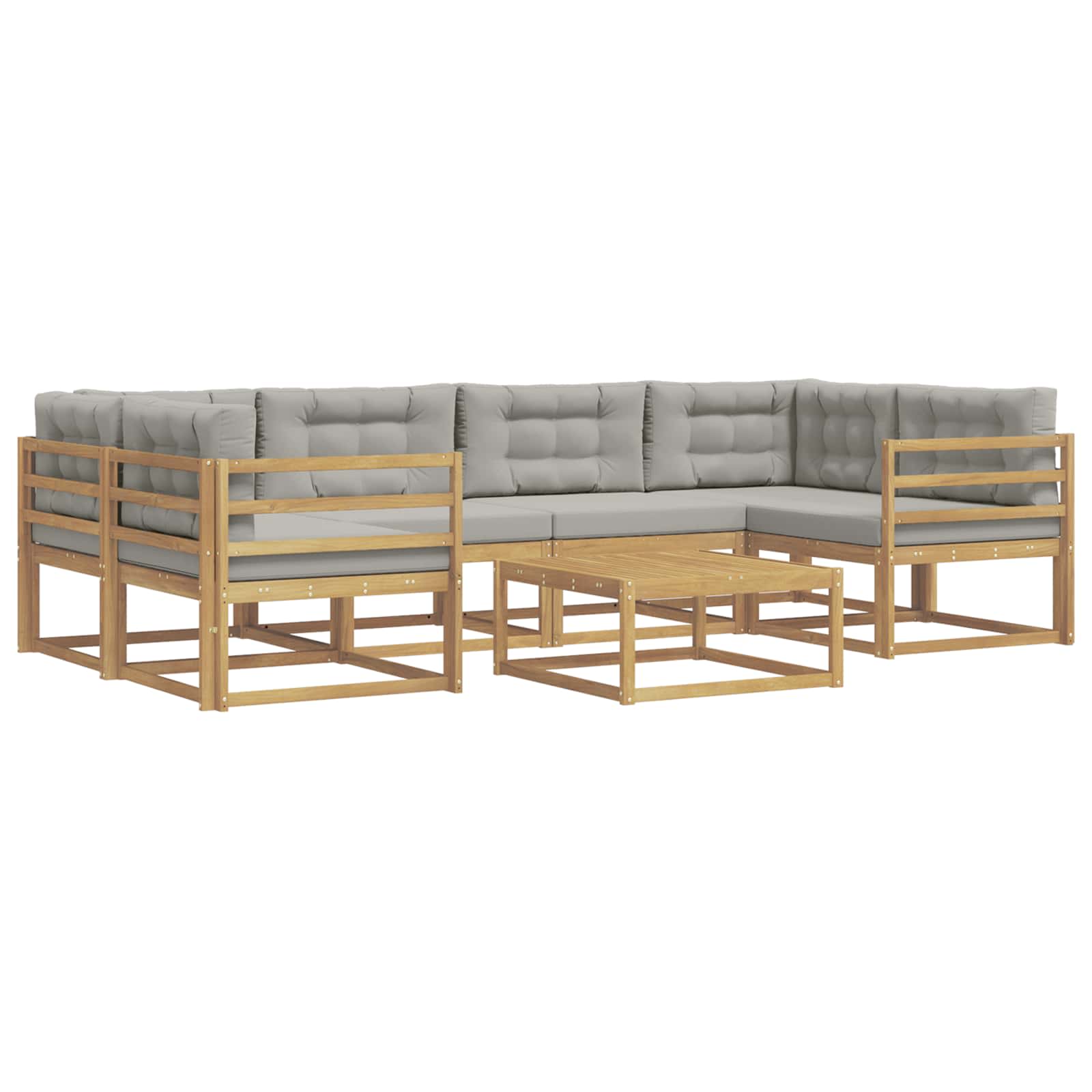Set vanjskih sofa s jastukom 5 pcs Bijela i svjetlosiva