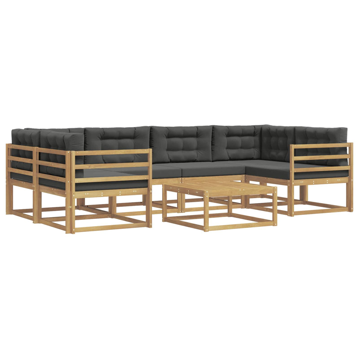 Set vanjskih sofa s jastukom 5 pcs Bijela i antracit