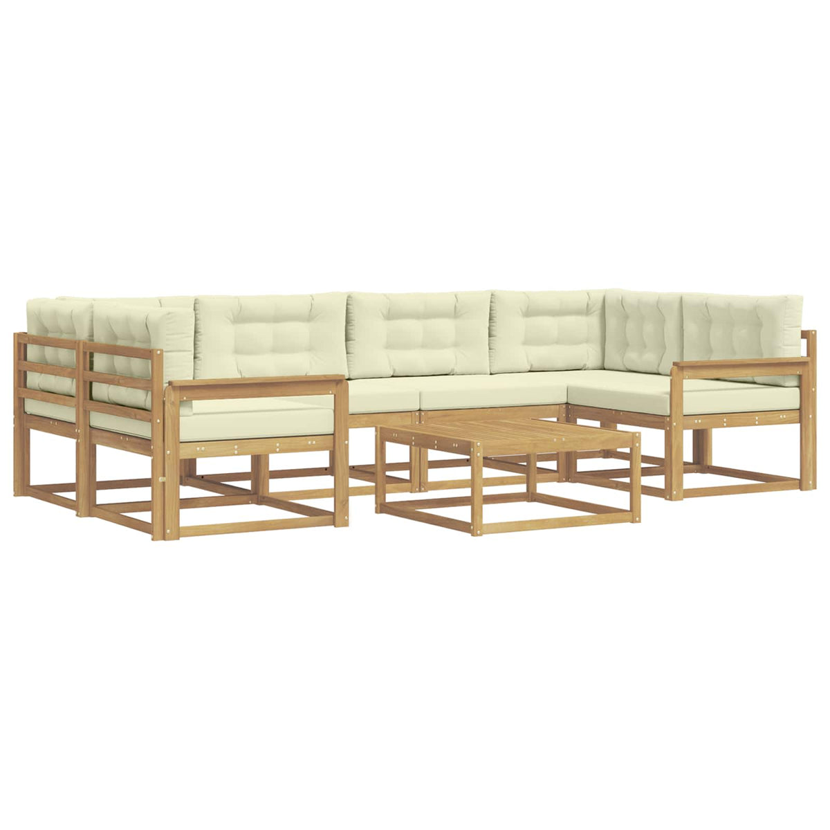 Set vanjskih sofa s jastukom 5 pcs Bijela i krem