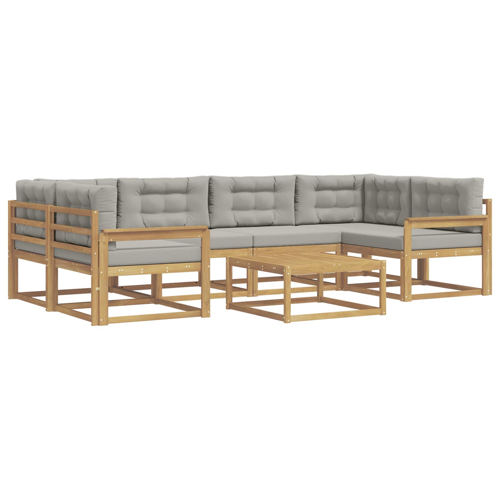 Set vanjskih sofa s jastukom 5 pcs Bijela i svjetlosiva