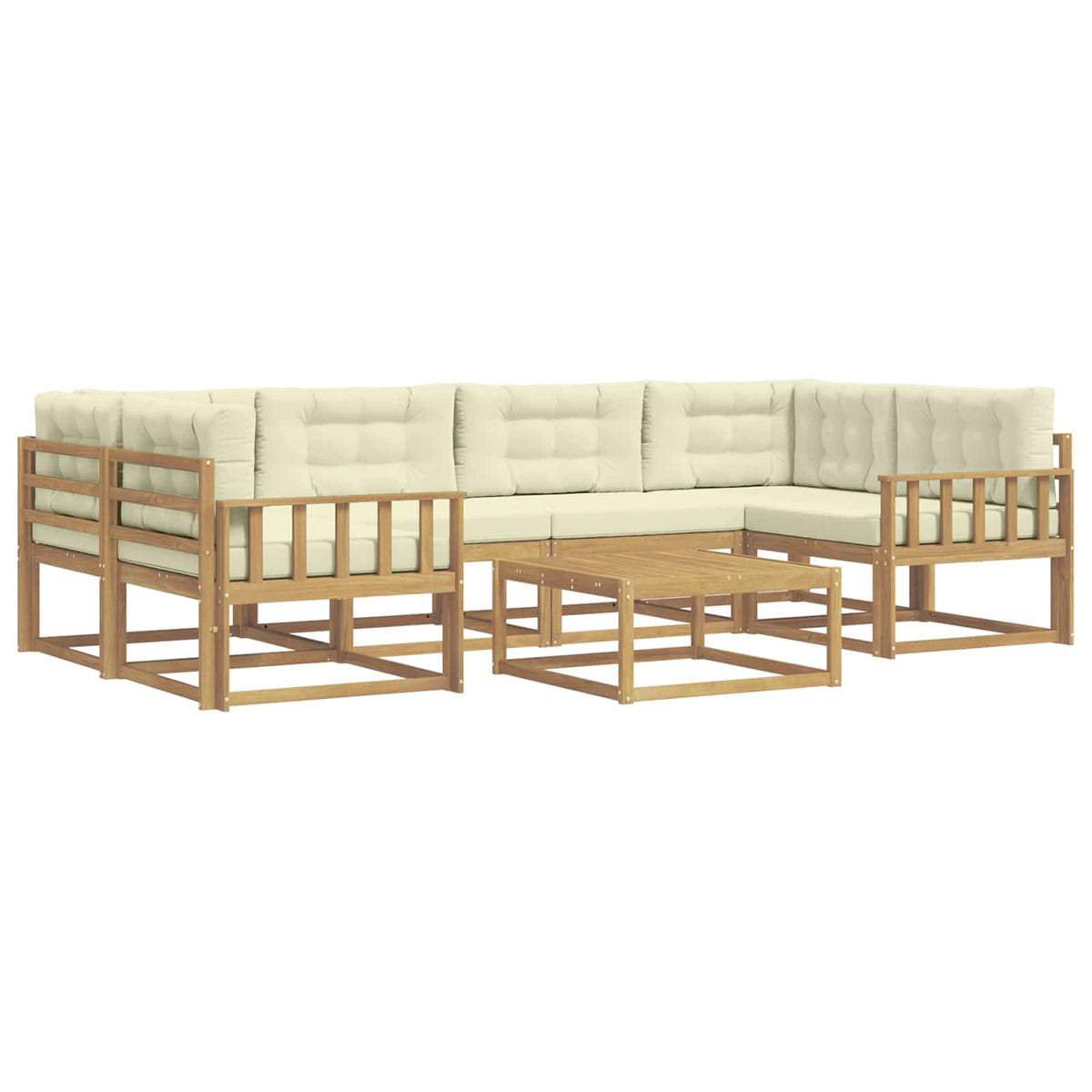 Set vanjskih sofa s jastukom 5 pcs Bijela i krem