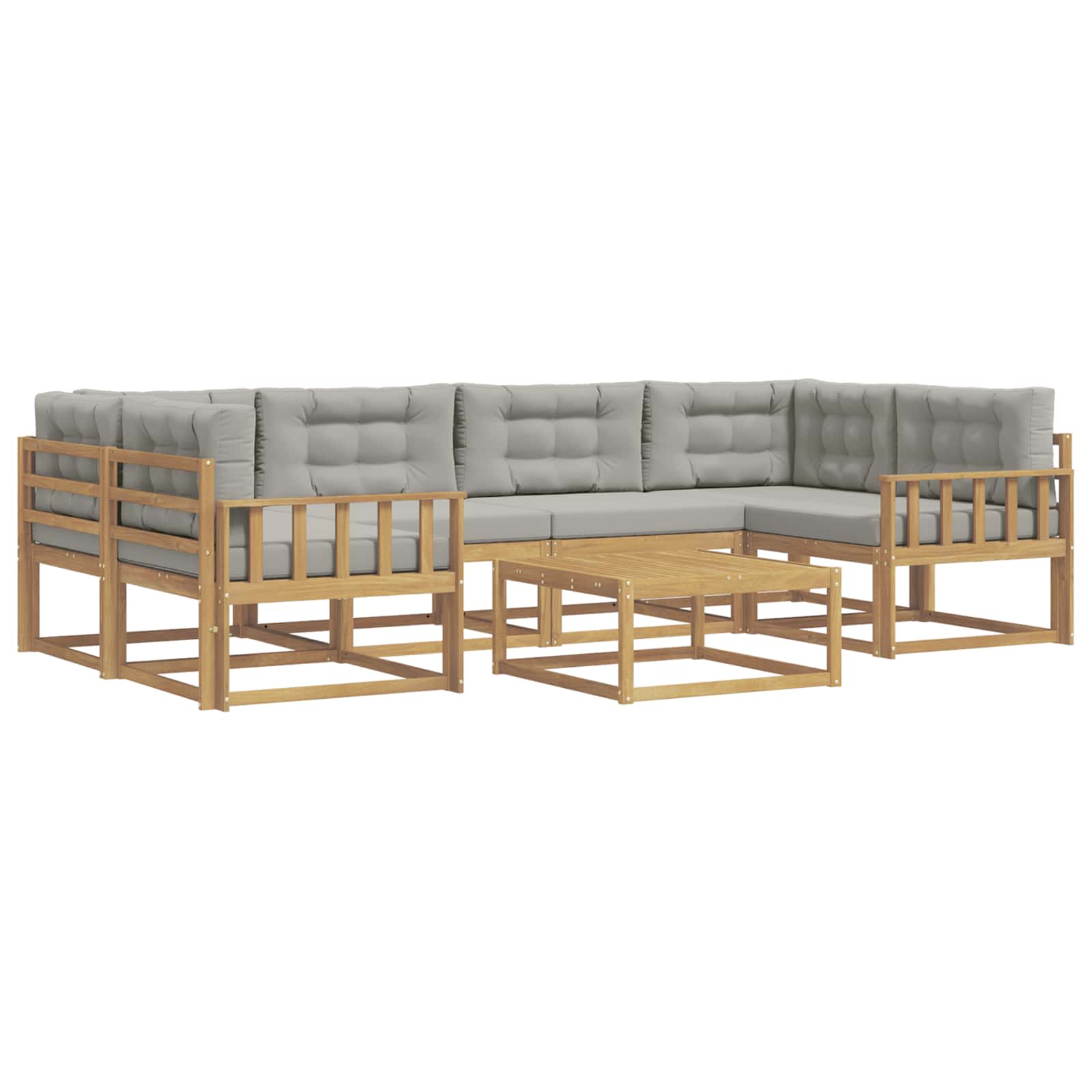 Set vanjskih sofa s jastukom 5 pcs Bijela i svjetlosiva