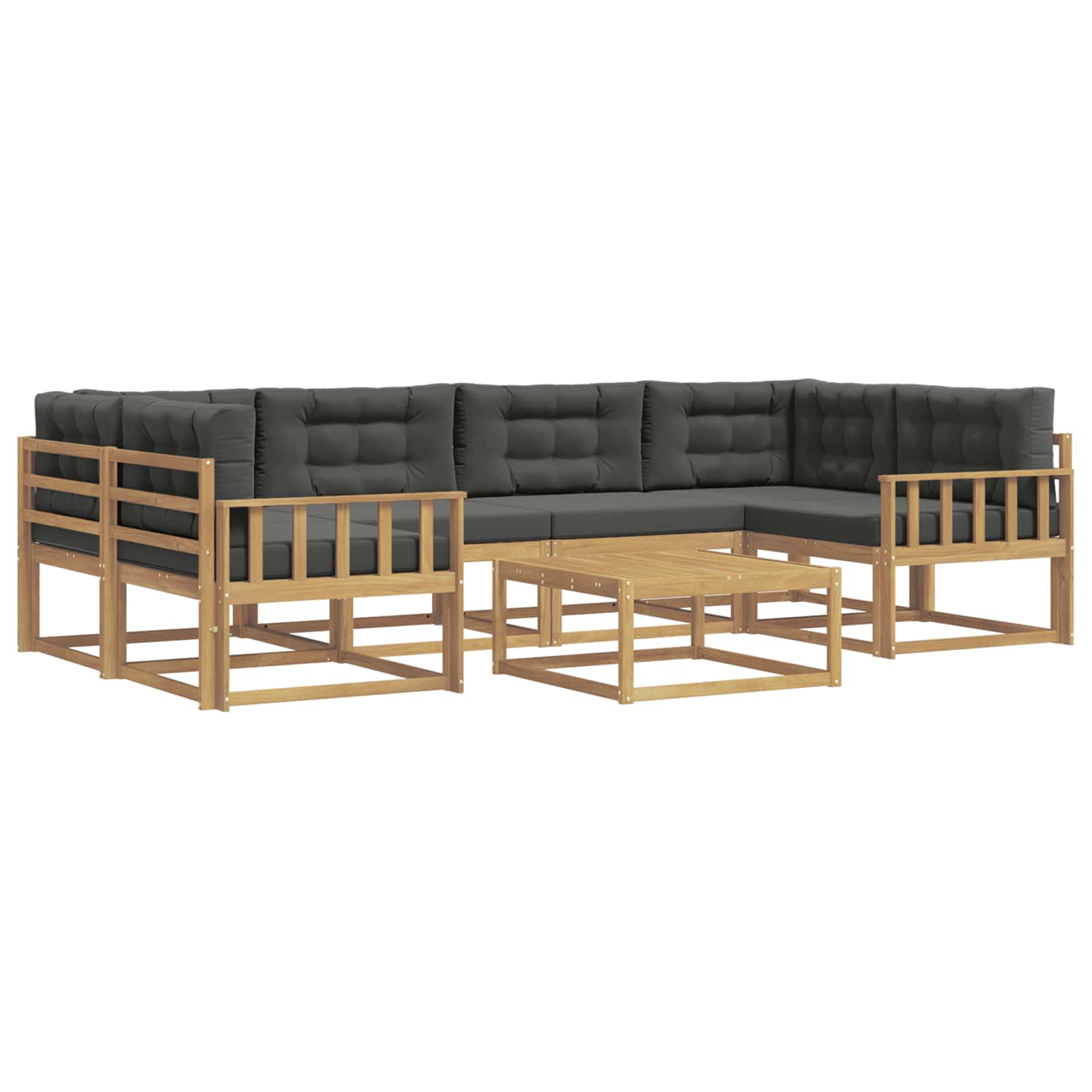 Set vanjskih sofa s jastukom 5 pcs Bijela i antracit