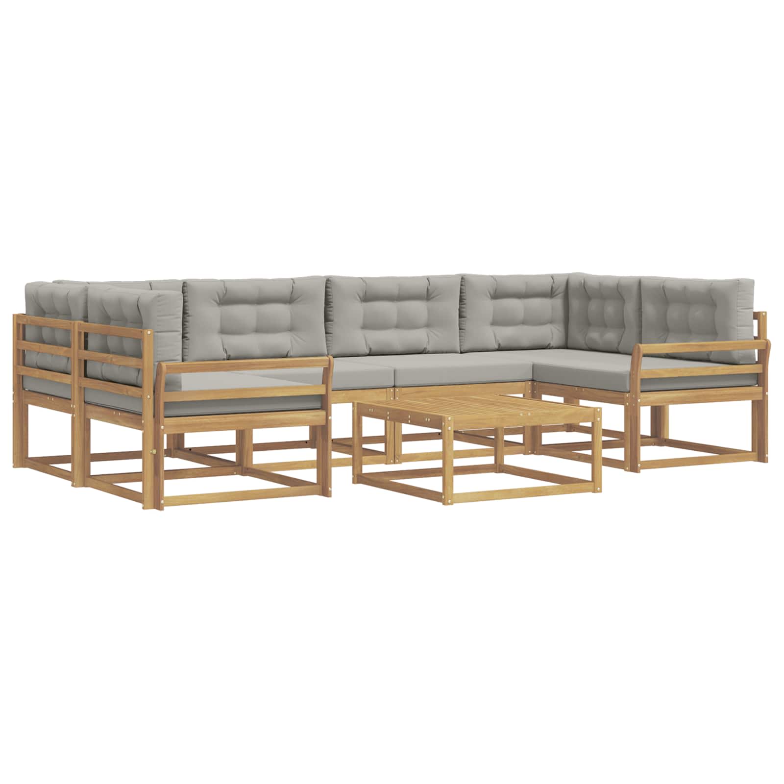 Set vanjskih sofa s jastukom 5 pcs Bijela i svjetlosiva