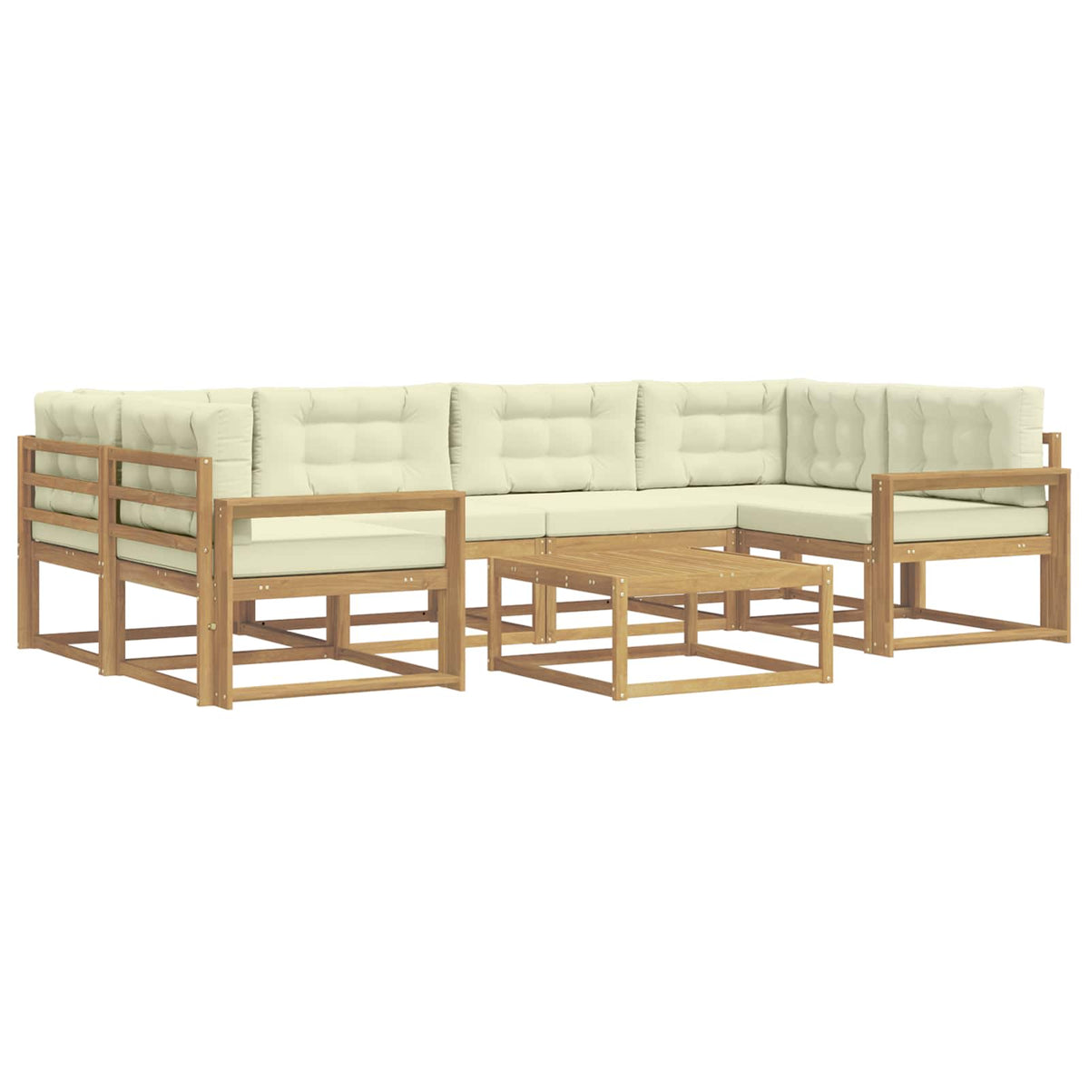 Set vanjskih sofa s jastukom 5 pcs Bijela i krem