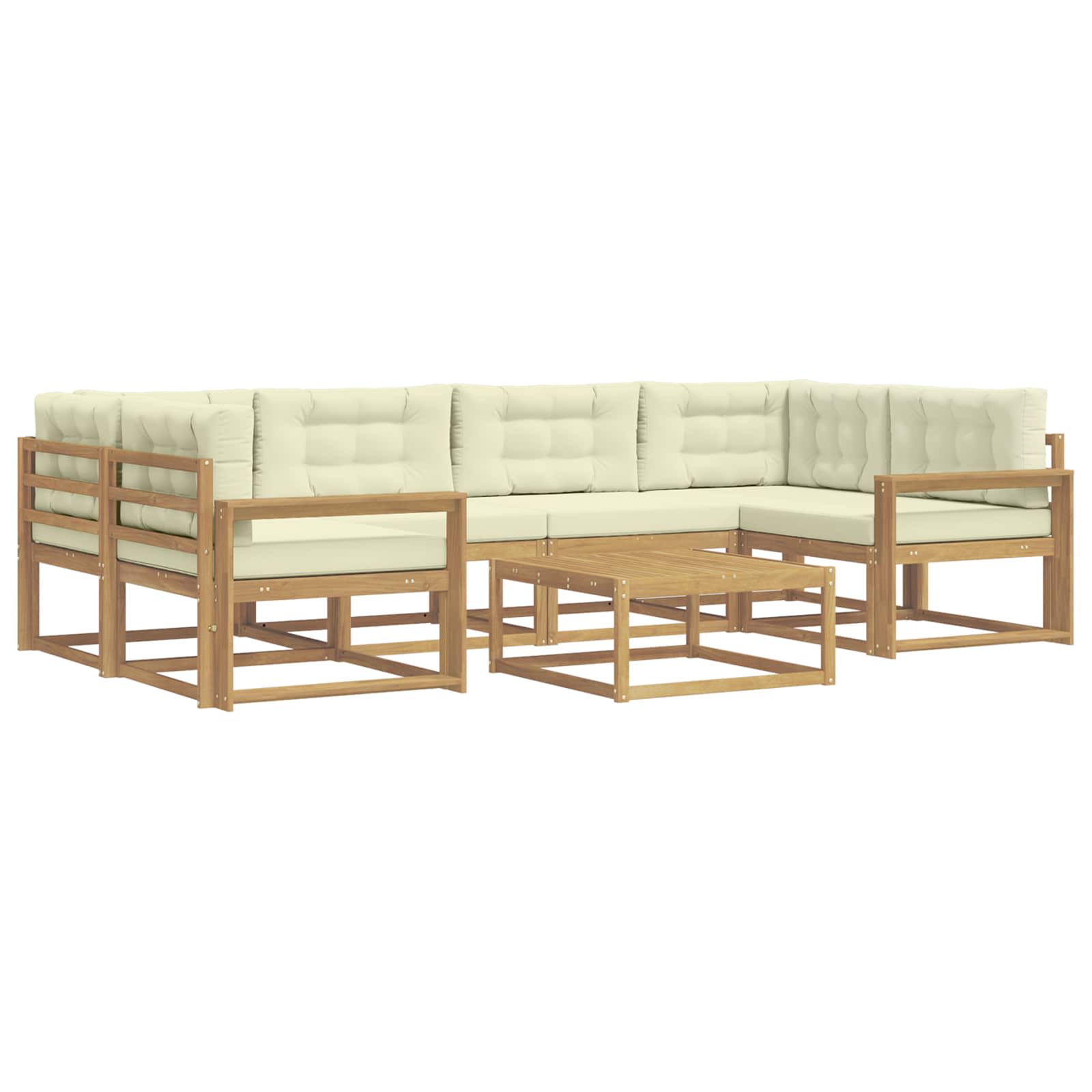Set vanjskih sofa s jastukom 5 pcs Bijela i krem