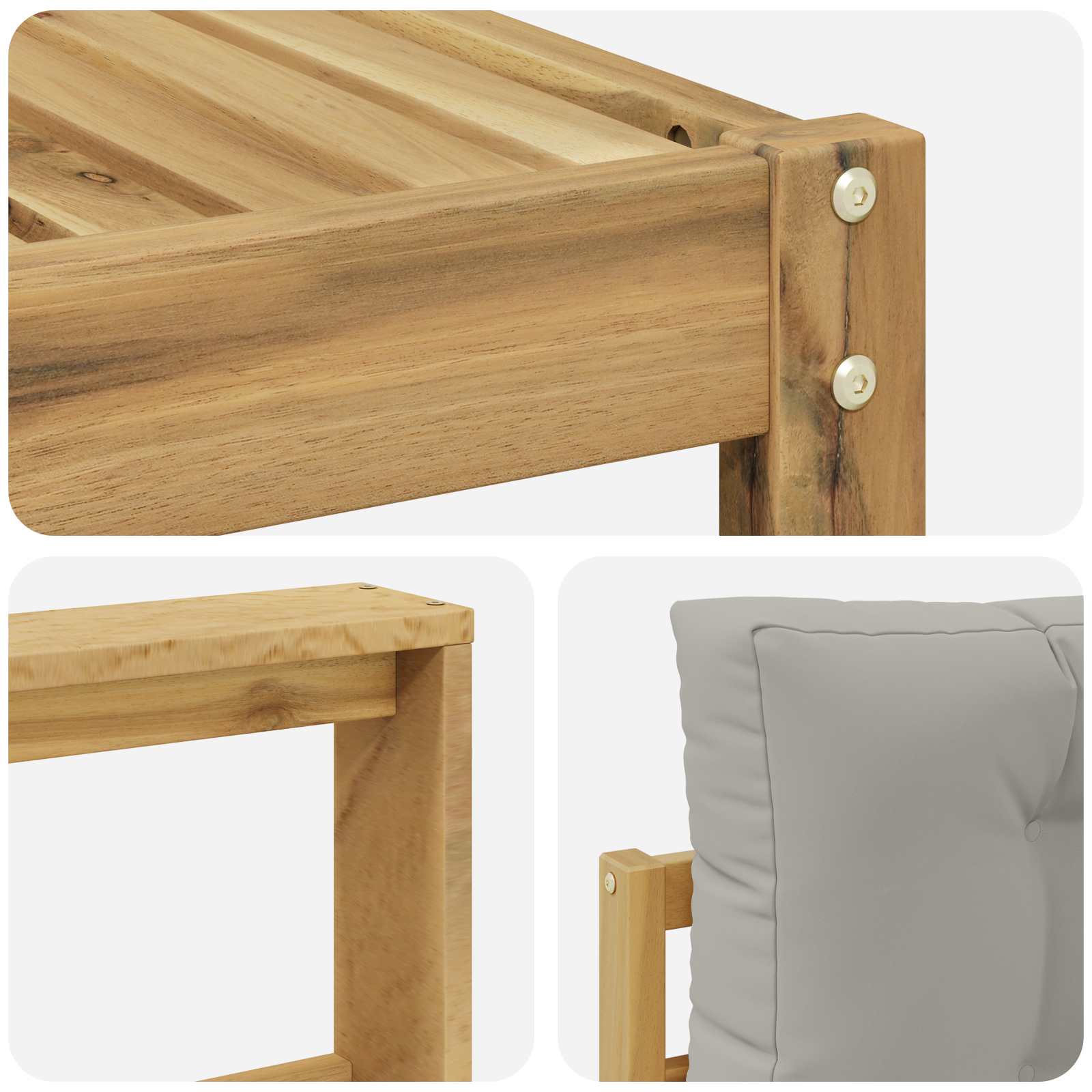 Set vanjskih sofa s jastukom 5 pcs Bijela i svjetlosiva