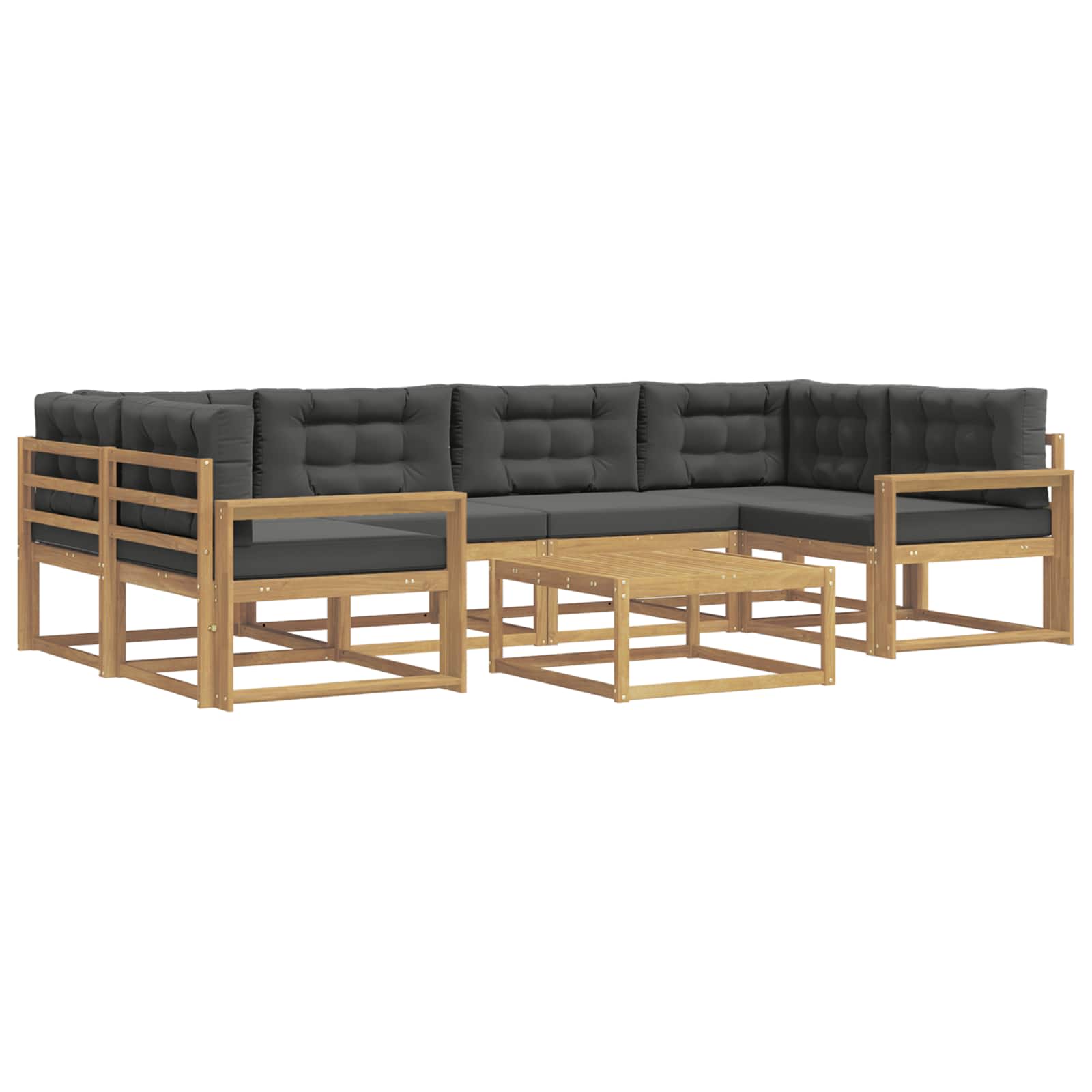 Set vanjskih sofa s jastukom 5 pcs Bijela i antracit