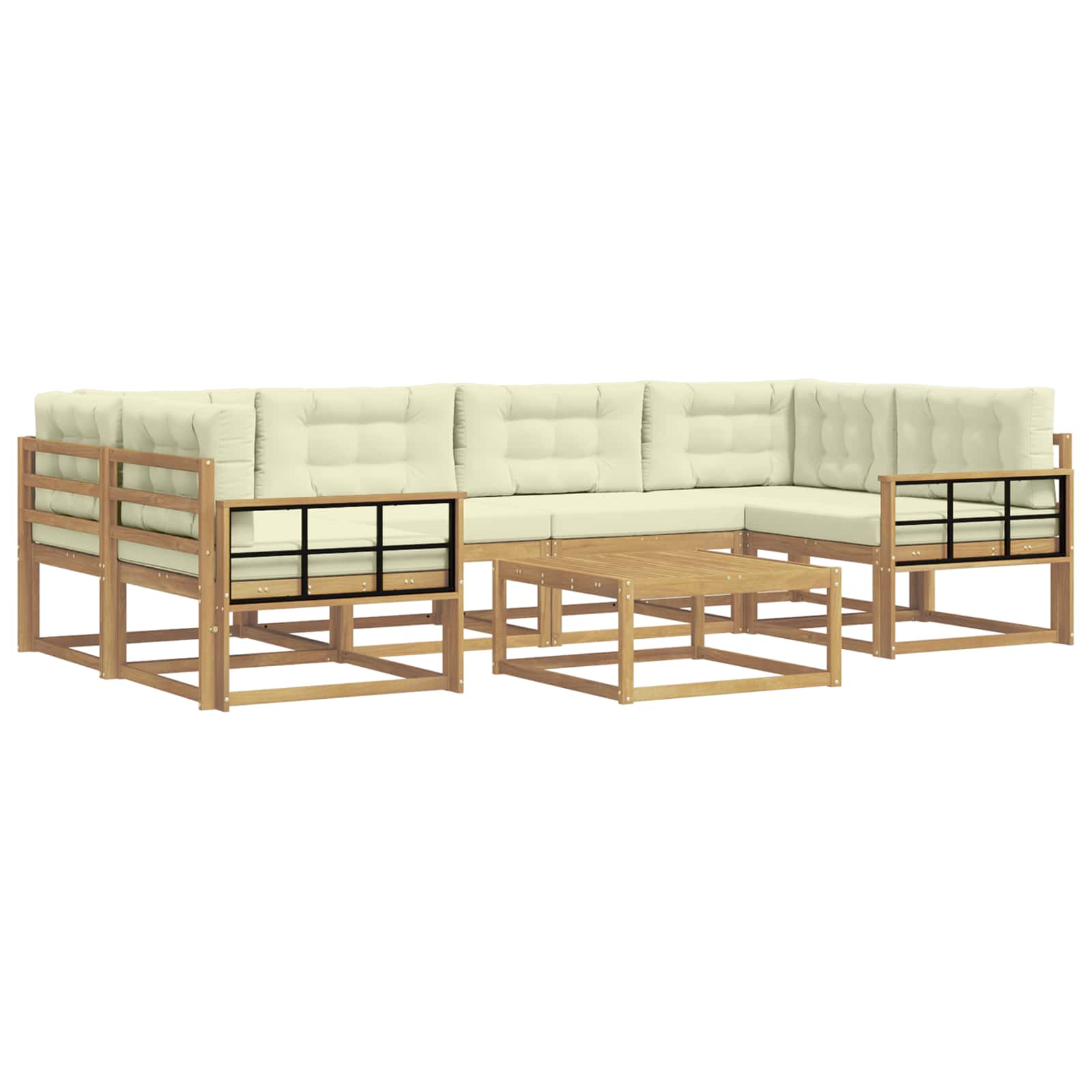Set vanjskih sofa s jastukom 5 pcs Bijela i krem