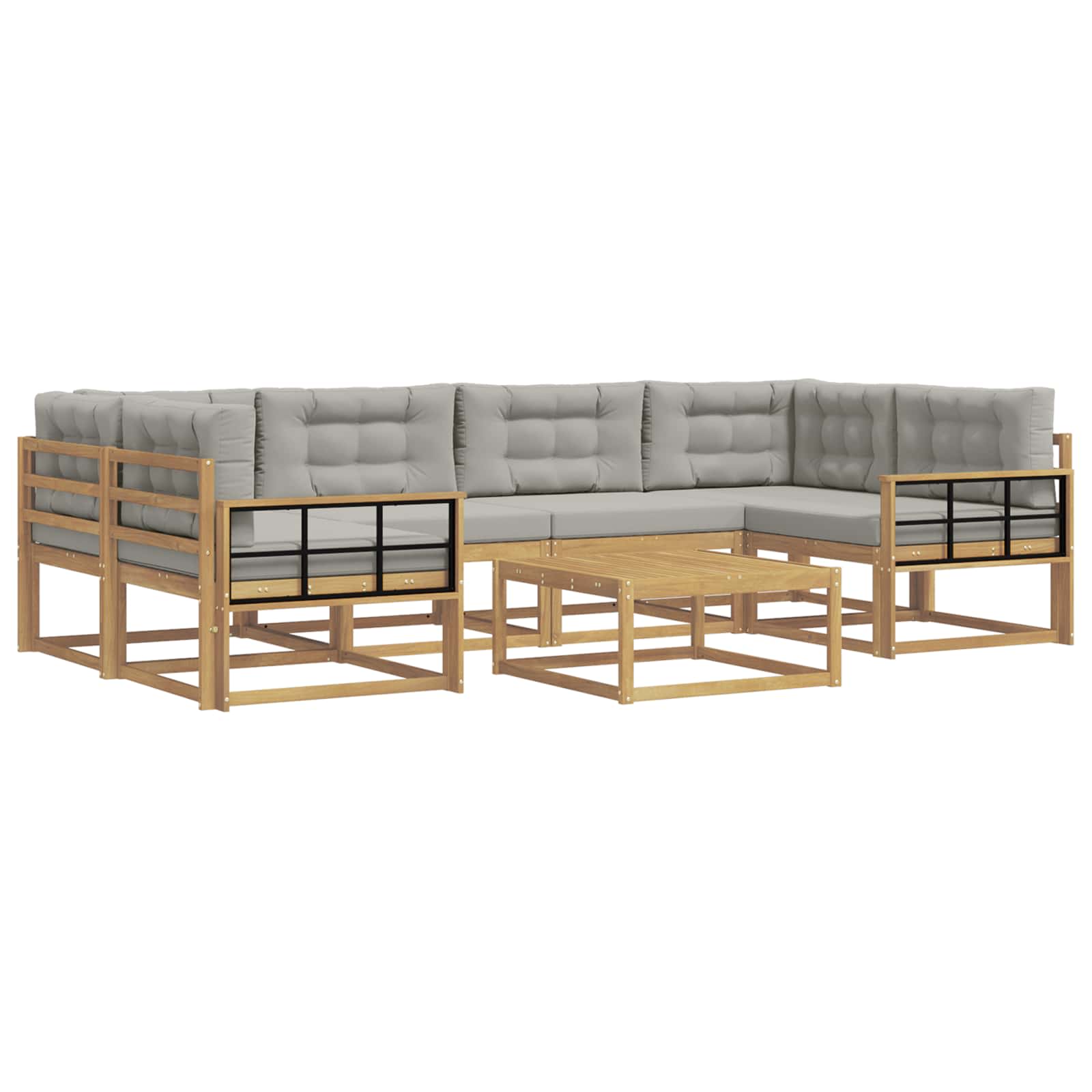 Set vanjskih sofa s jastukom 5 pcs Bijela i svjetlosiva