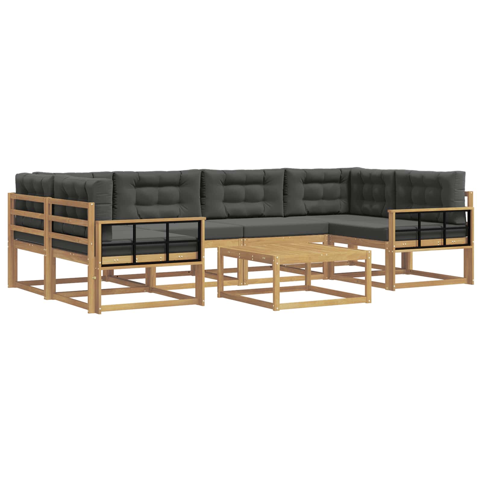 Set vanjskih sofa s jastukom 5 pcs Bijela i antracit