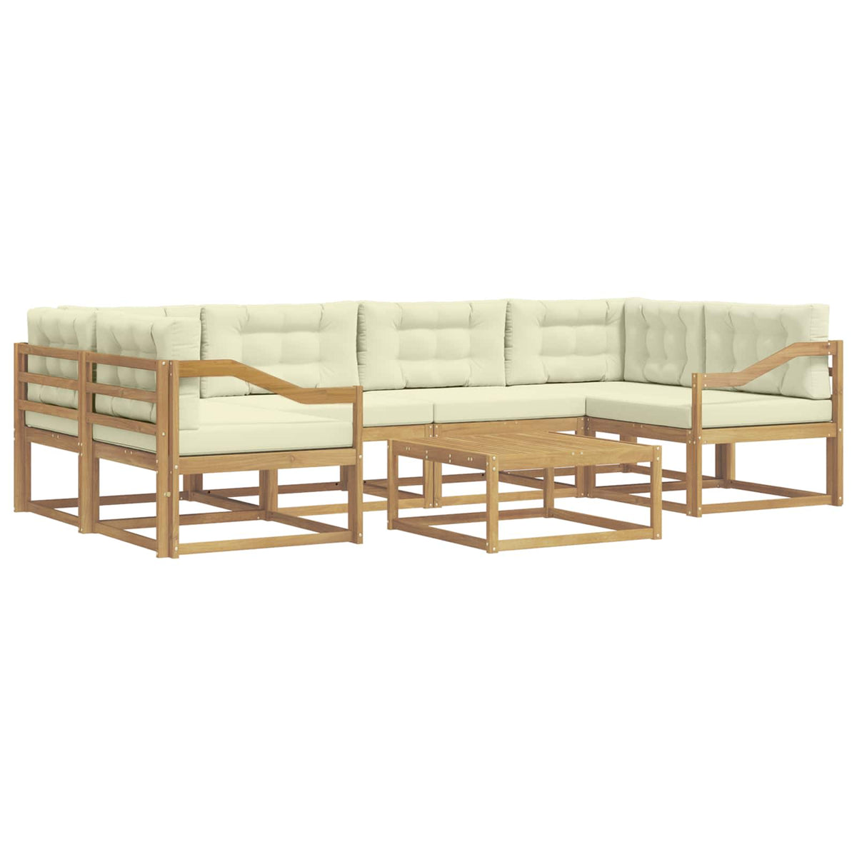 Set vanjskih sofa s jastukom 5 pcs Bijela i krem