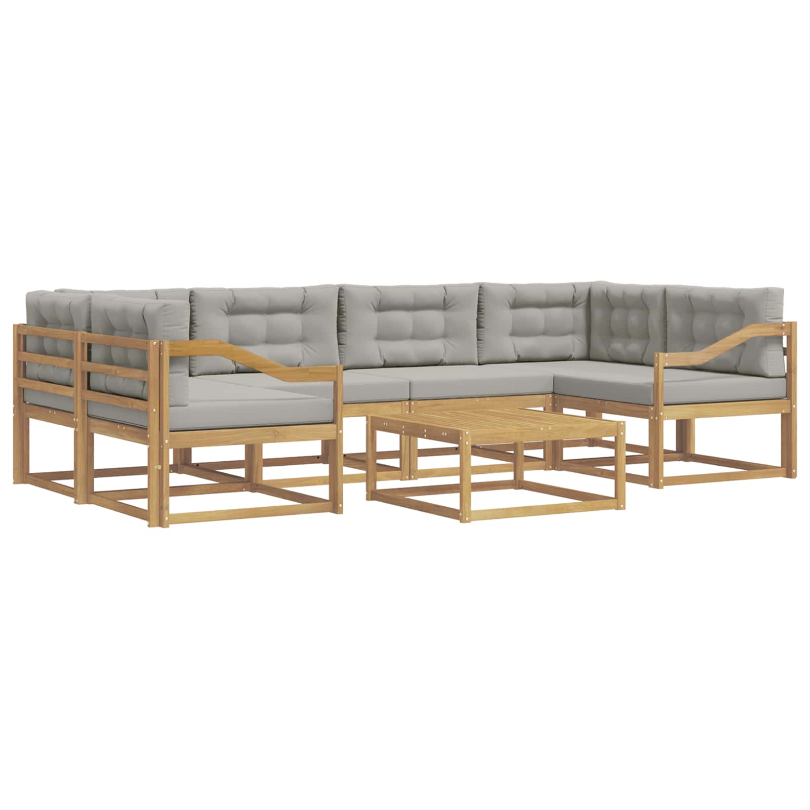 Set vanjskih sofa s jastukom 5 pcs Bijela i svjetlosiva