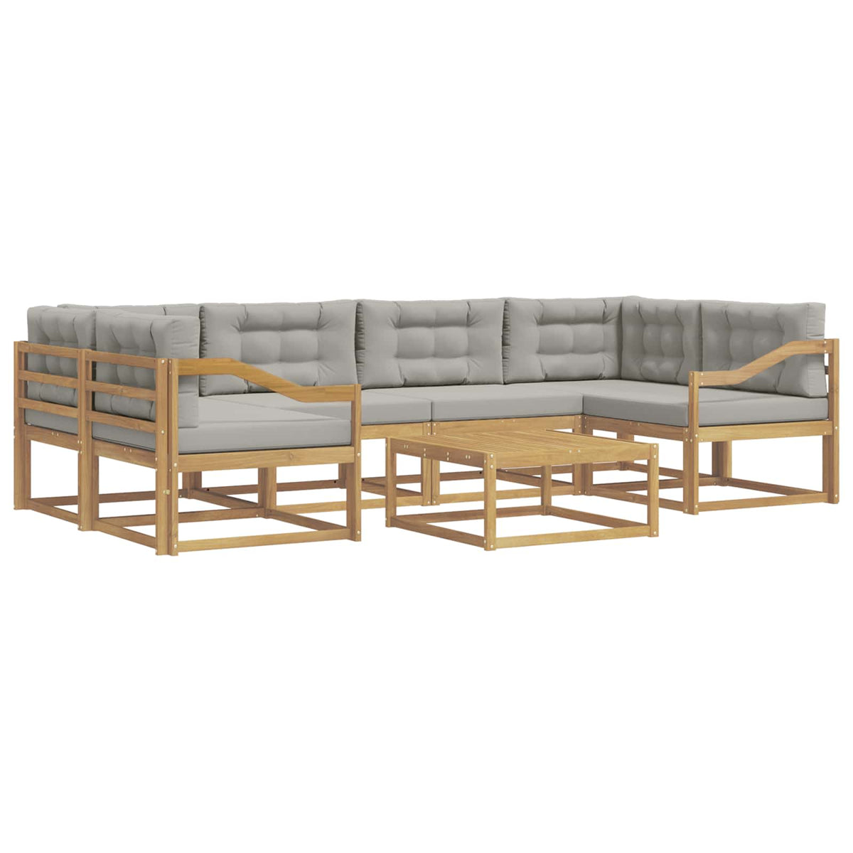 Set vanjskih sofa 5 kom. Bijela i svjetlosiva