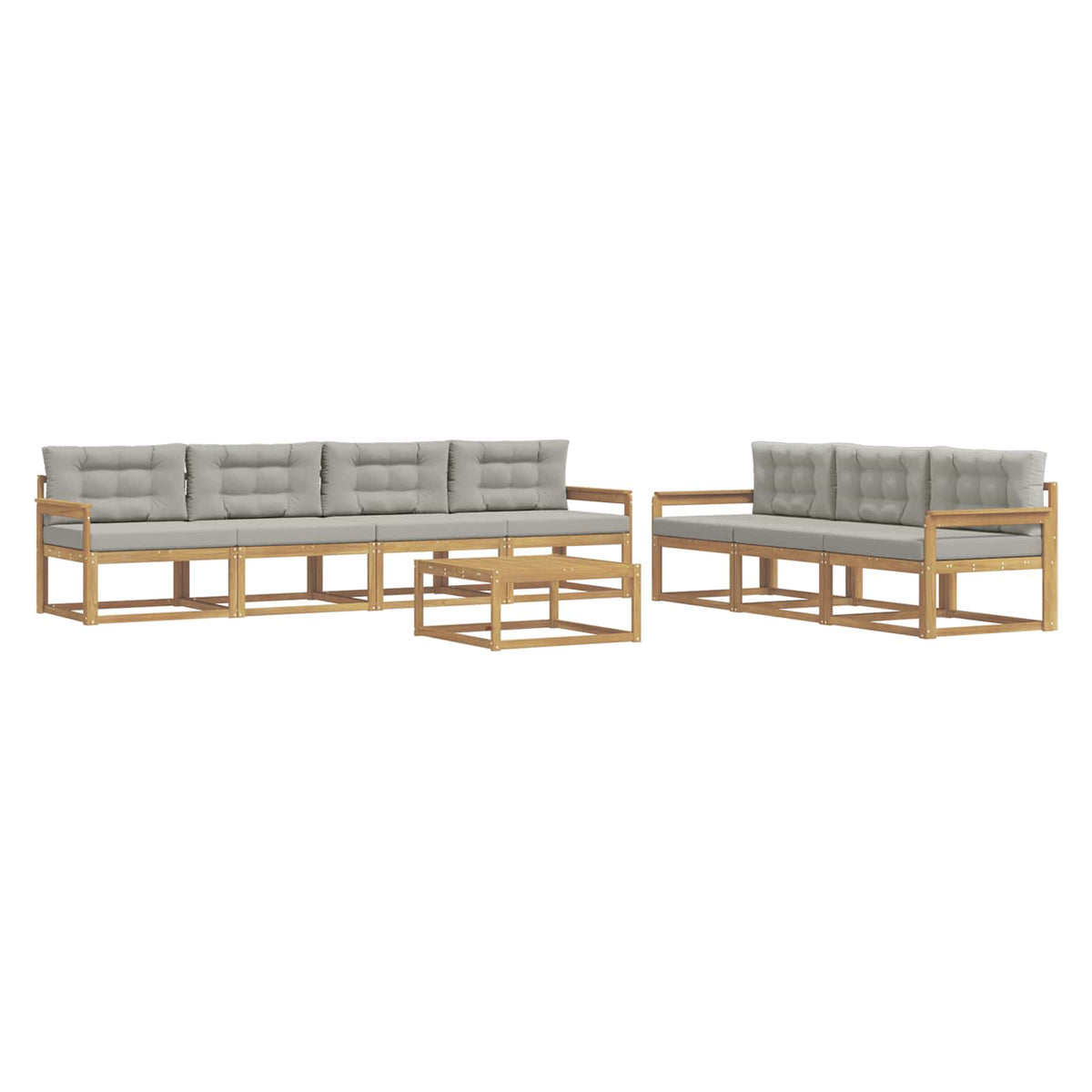 Set vanjskih sofa s jastukom 7 pcs Bijela i svjetlosiva