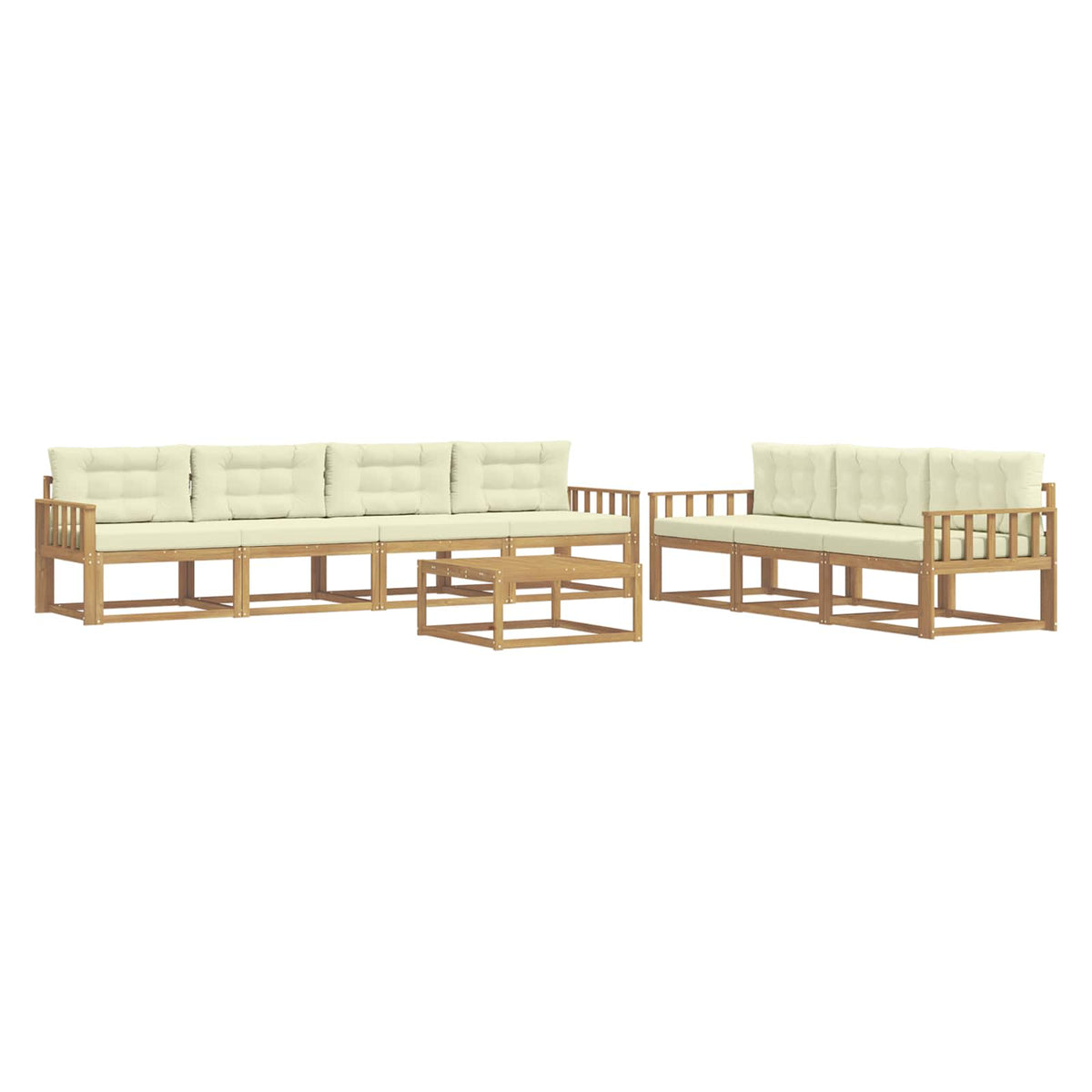 Set vanjskih sofa 7 kom. Bijela i krem