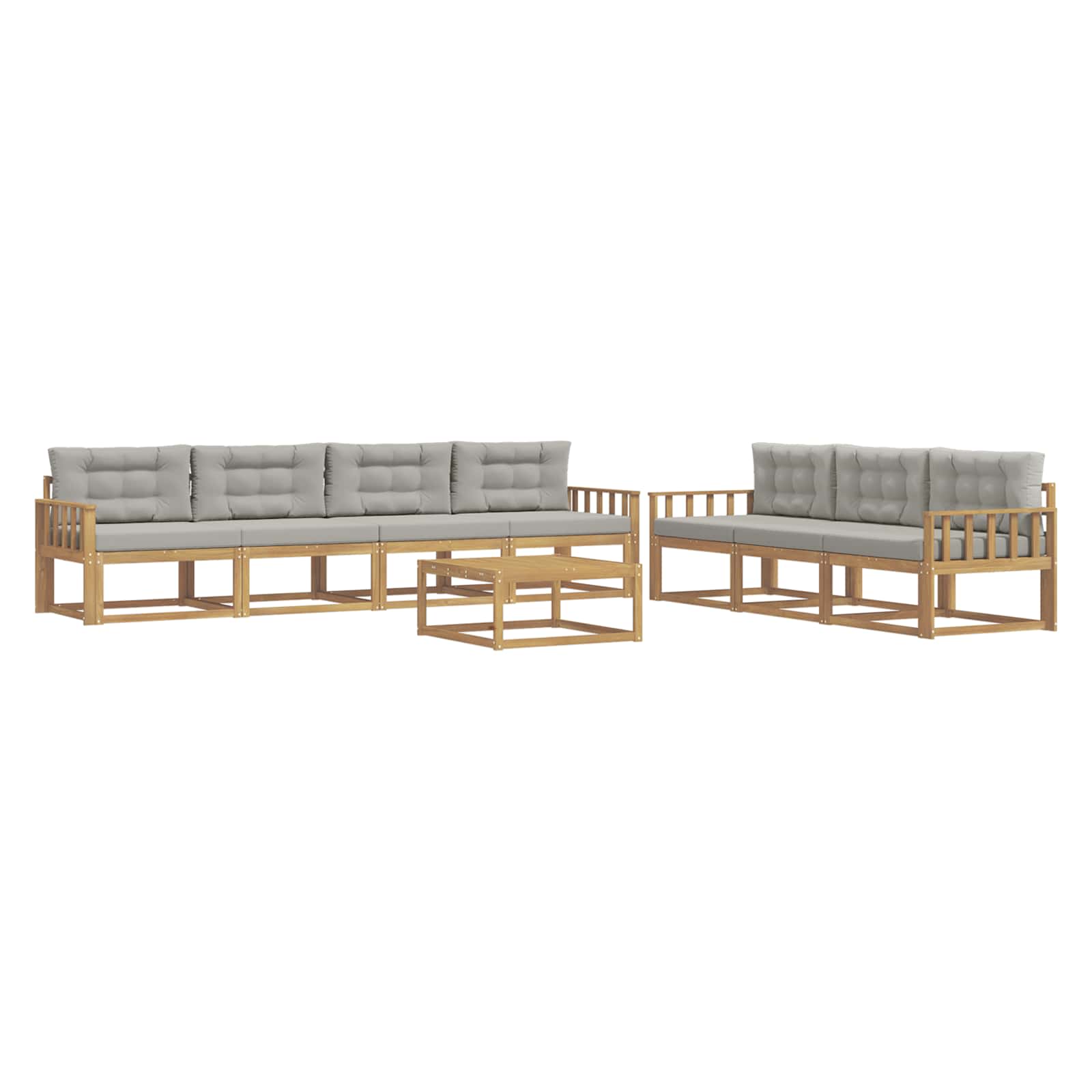 Set vanjskih sofa s jastukom 7 pcs Bijela i svjetlosiva
