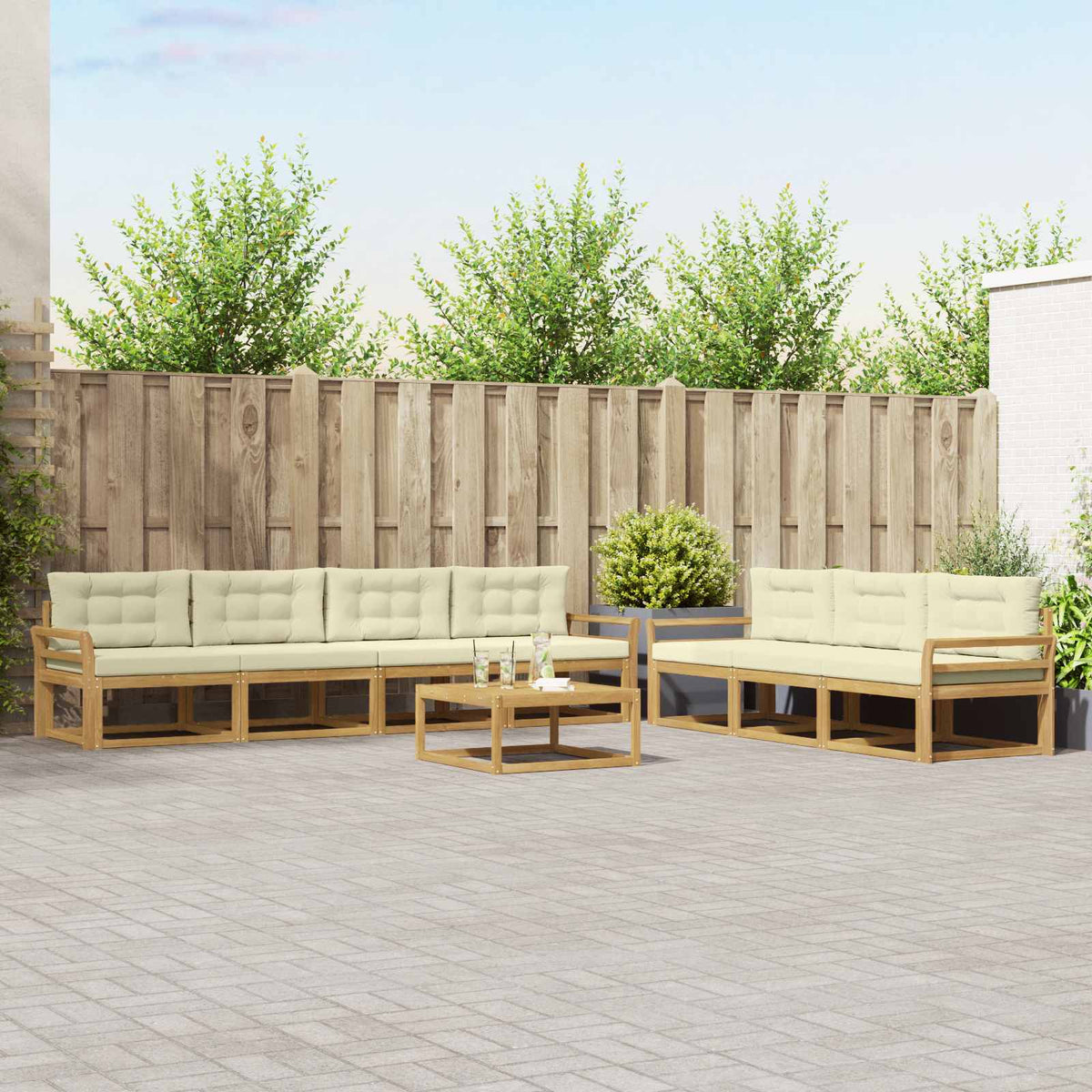 Set vanjskih sofa 8 pcs Čvrsto drvo akacije