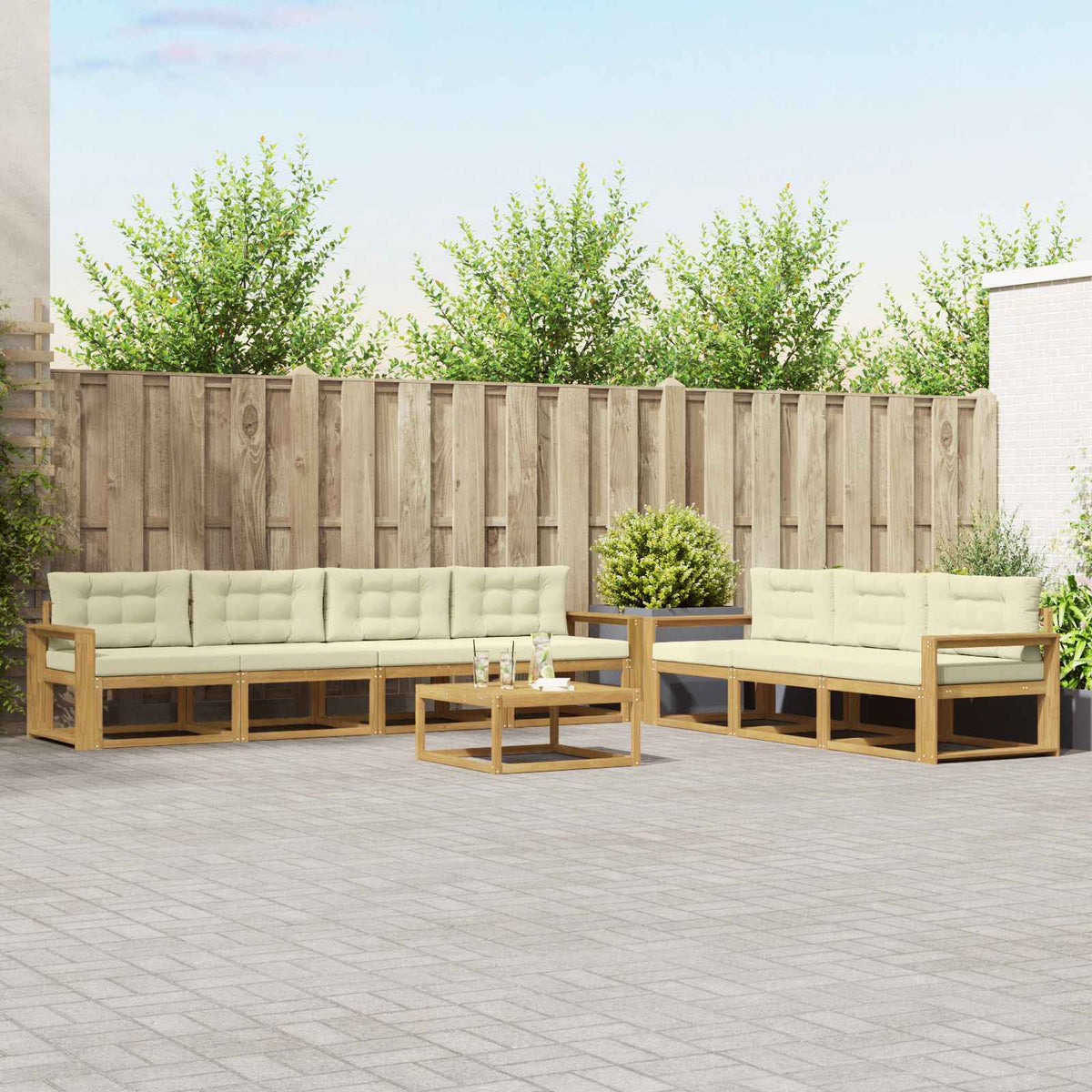 Set vanjskih sofa 8 pcs Čvrsto drvo akacije