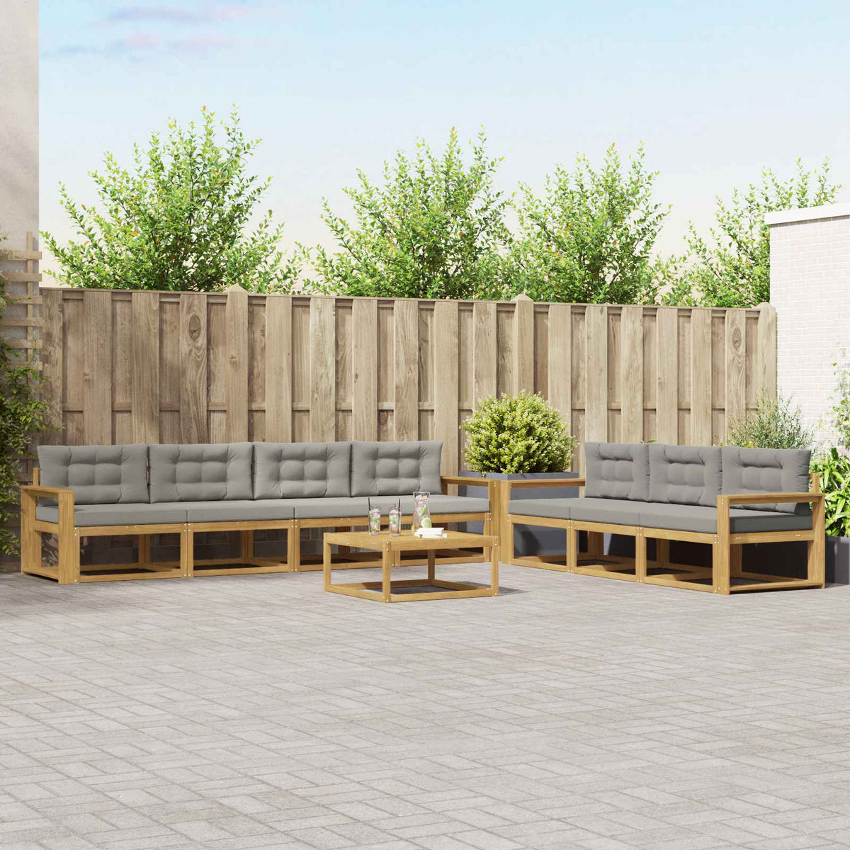 Set vanjskih sofa 7 kom. Bijela i svjetlosiva