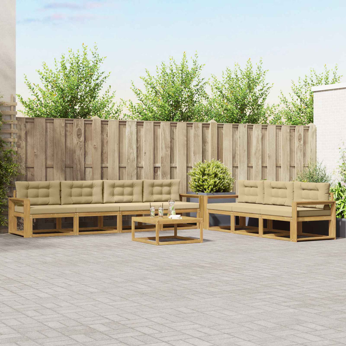 Set vanjskih sofa 8 pcs Čvrsto drvo akacije