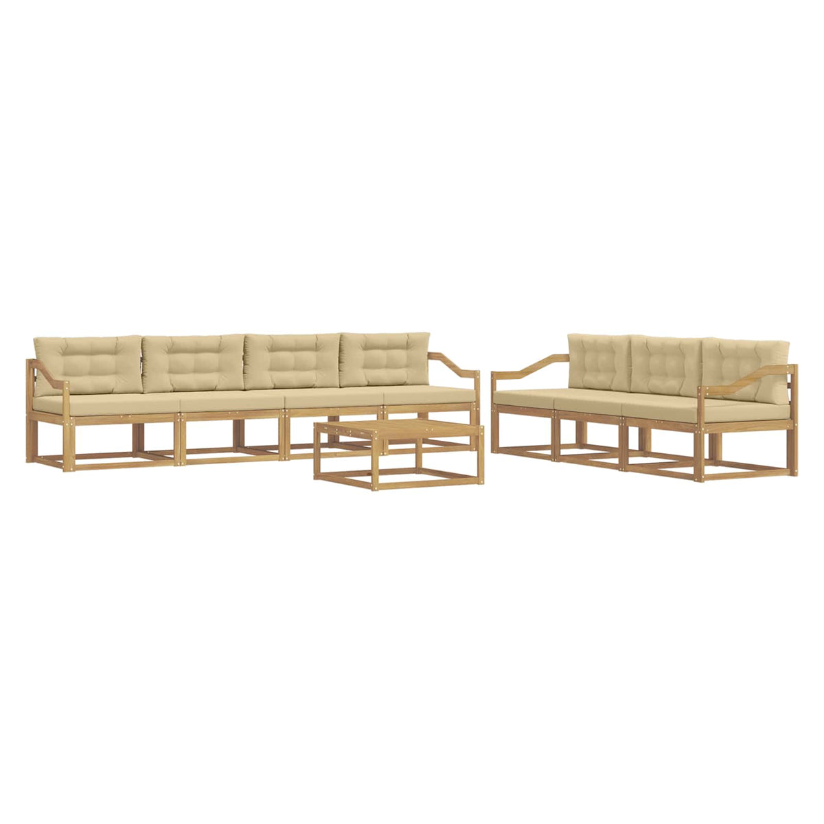 Set vanjskih sofa 7 kom. Bijela i bež