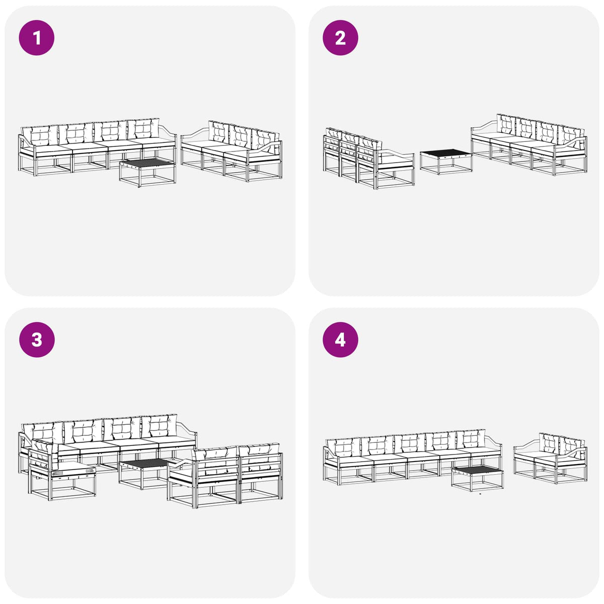 Set vanjskih sofa 7 kom. Bijela i bež