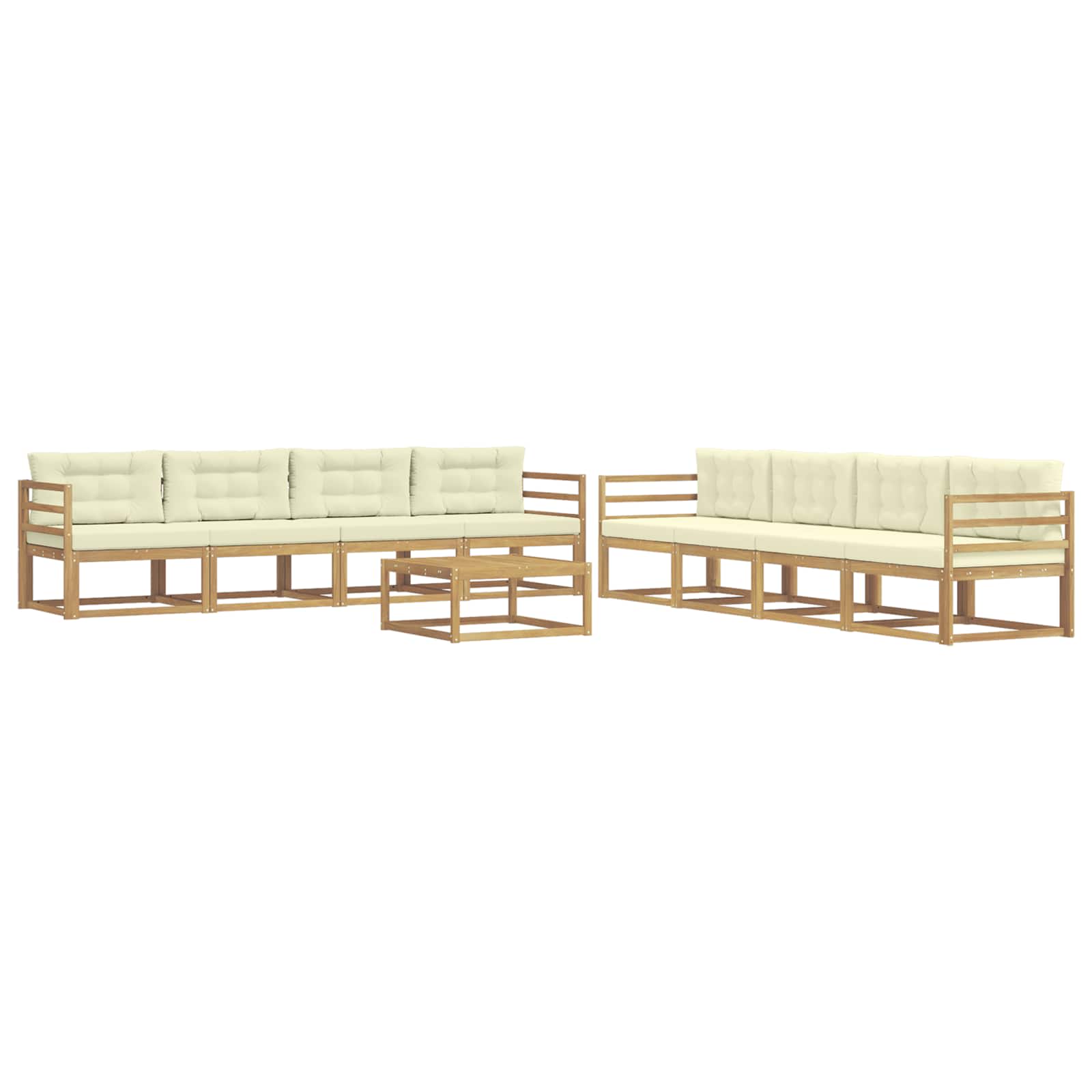 Set vanjskih sofa 9 pcs Bijela i krem 79 x 79 x 37 cm Poliester
