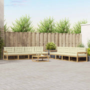 Set vanjskih sofa 9 pcs Bijela i krem 79 x 79 x 37 cm Poliester