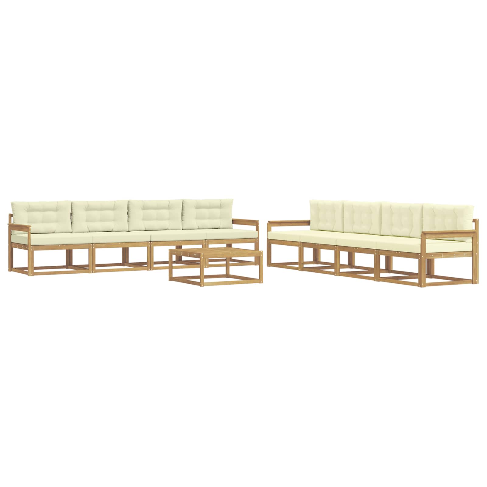 Set vanjskih sofa 9 pcs Bijela i krem 79 x 79 x 37 cm Poliester