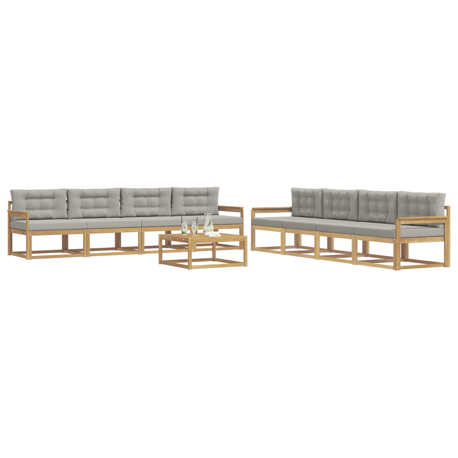 Set vanjskih sofa 9 pcs Bijela i svjetlosiva 79 x 79 x 37 cm