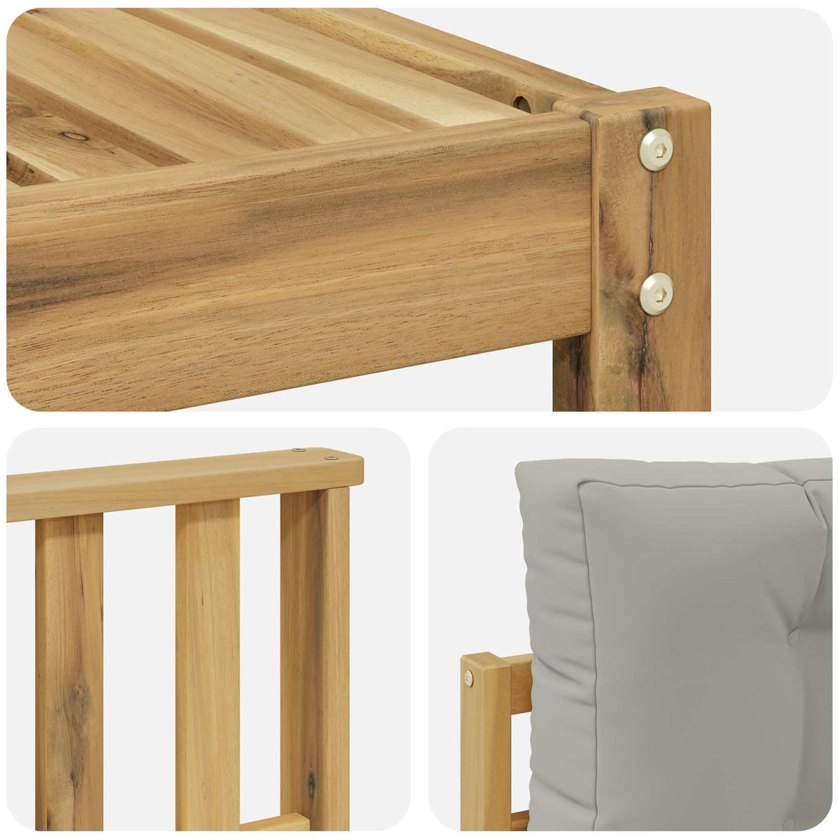 Set vanjskih sofa 9 kom. Bijela i svjetlosiva Poliester