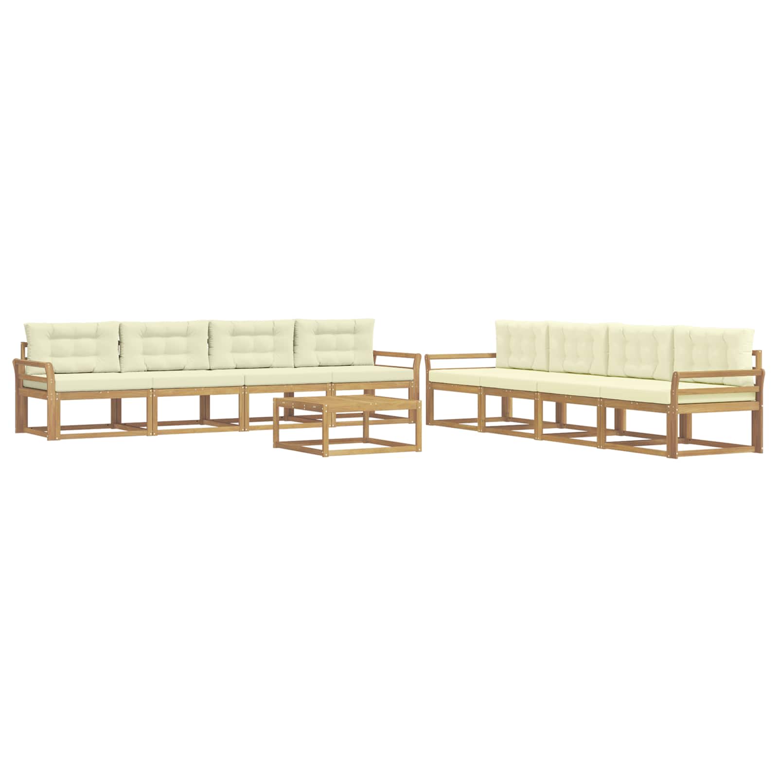 Set vanjskih sofa 9 pcs Bijela i krem 79 x 79 x 37 cm Poliester