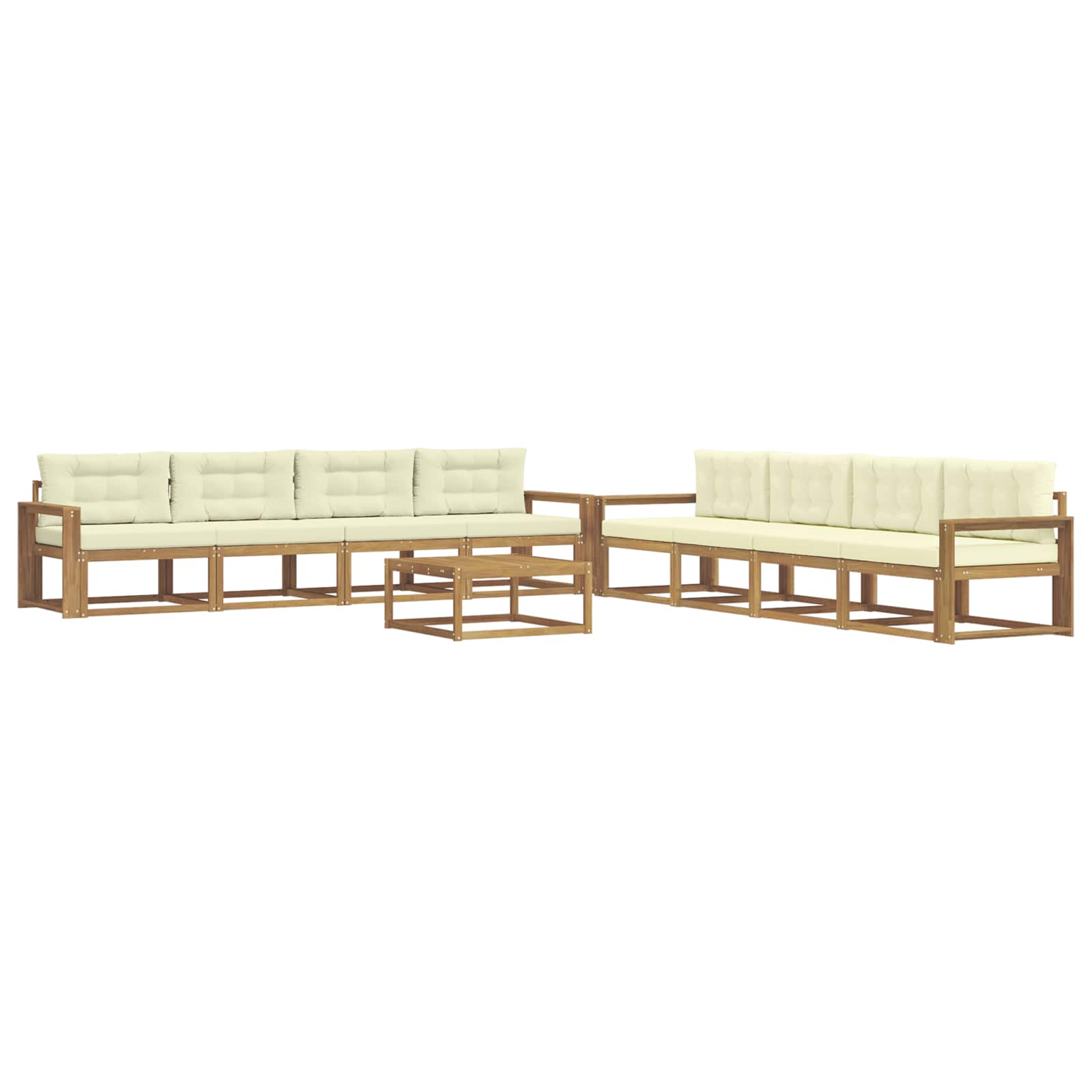 Set vanjskih sofa 9 pcs Bijela i krem 79 x 79 x 37 cm Poliester