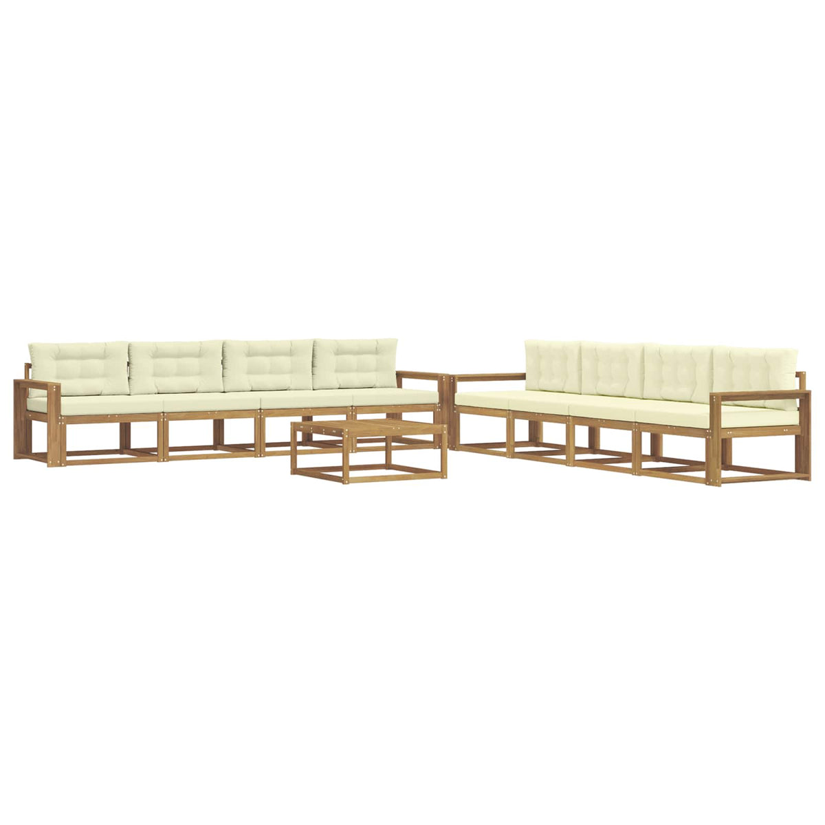 Set vanjskih sofa 9 kom. Bijela i krem Poliester