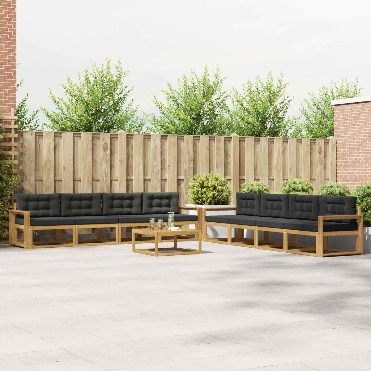 Set vanjskih sofa 9 kom. Bijela i antracit Poliester