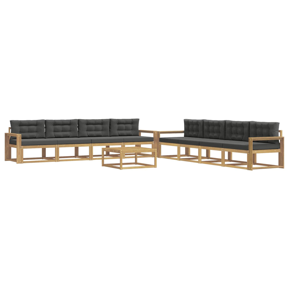 Set vanjskih sofa 9 kom. Bijela i antracit Poliester