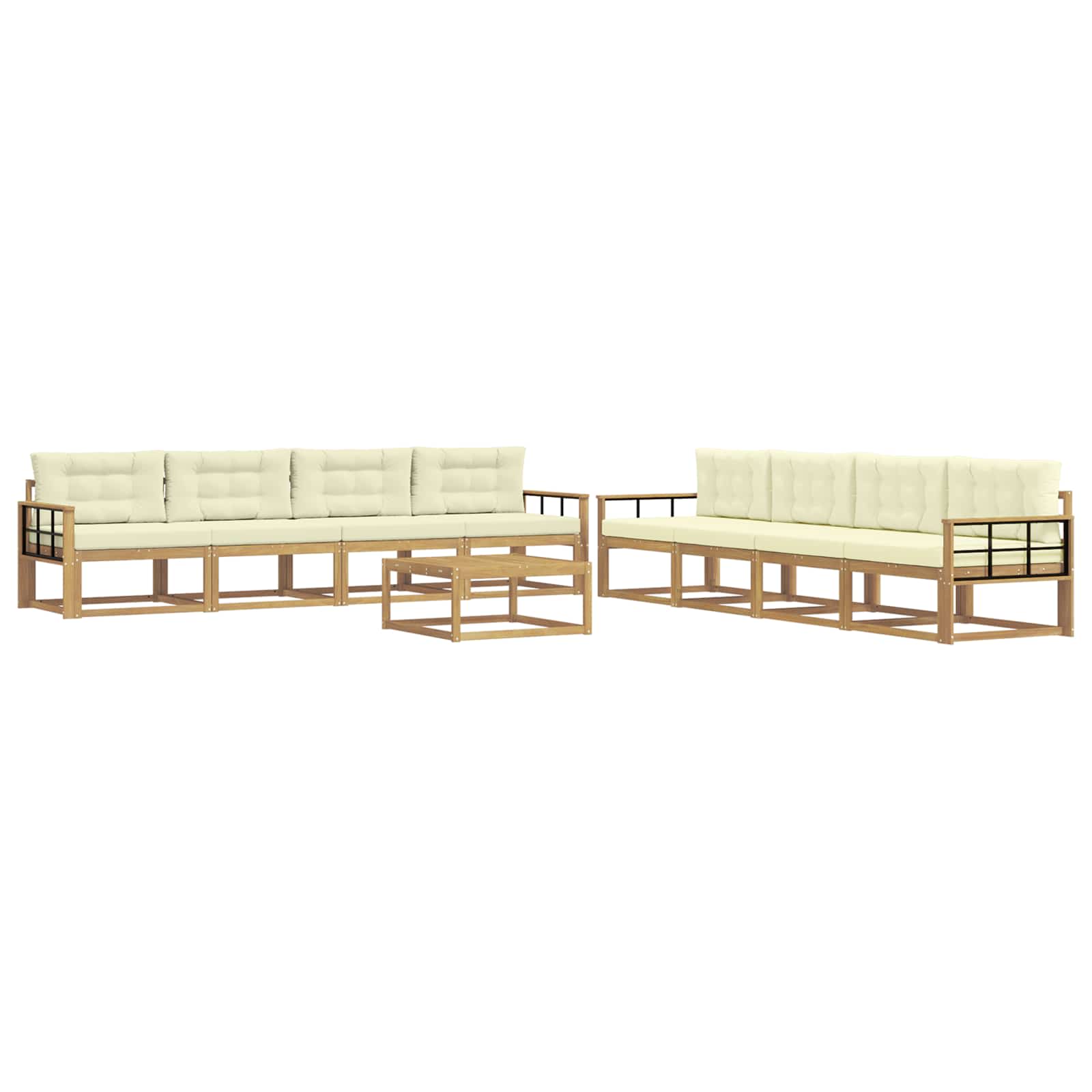 Set vanjskih sofa 9 pcs Bijela i krem 79 x 79 x 37 cm Poliester