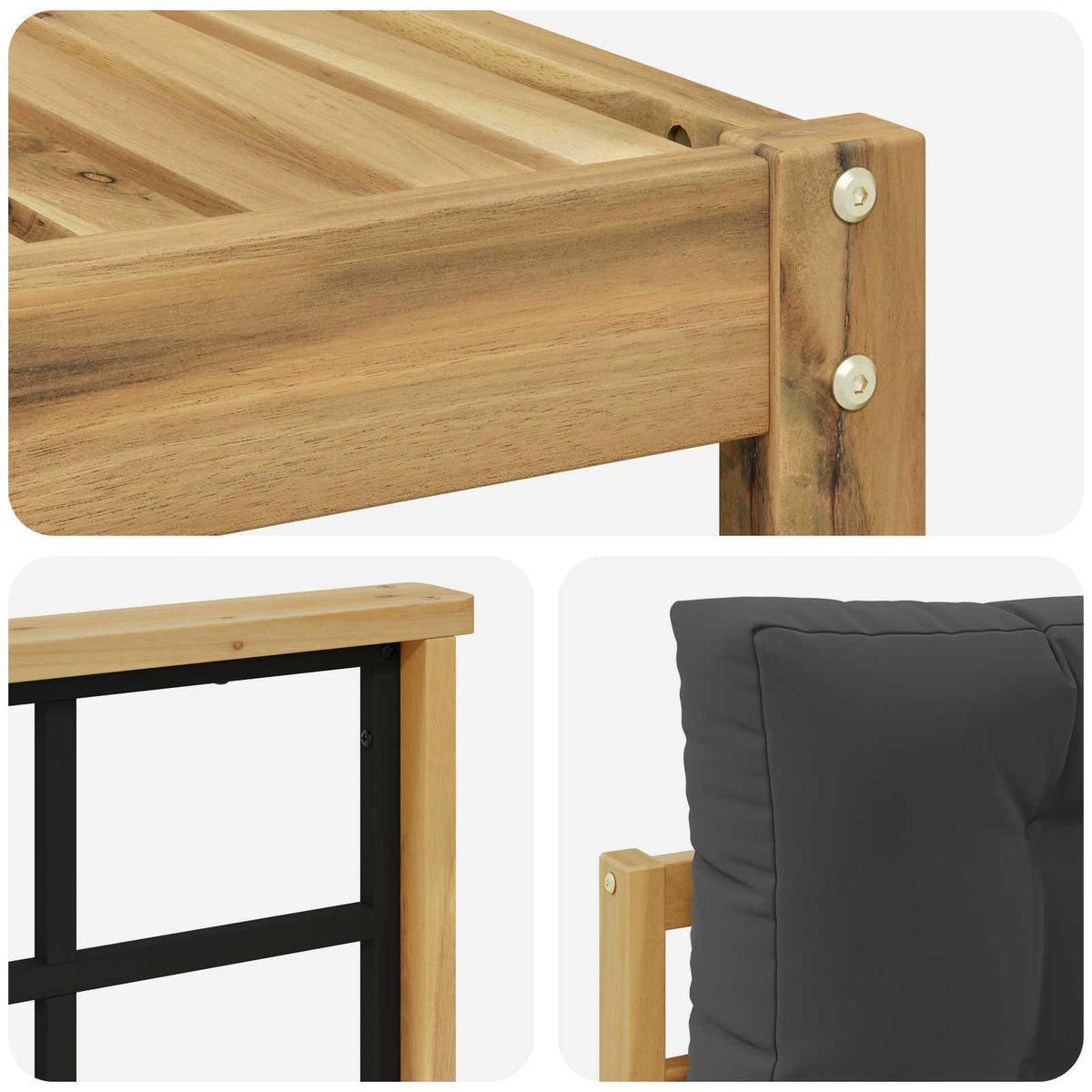 Set vanjskih sofa 9 kom. Bijela i antracit Poliester