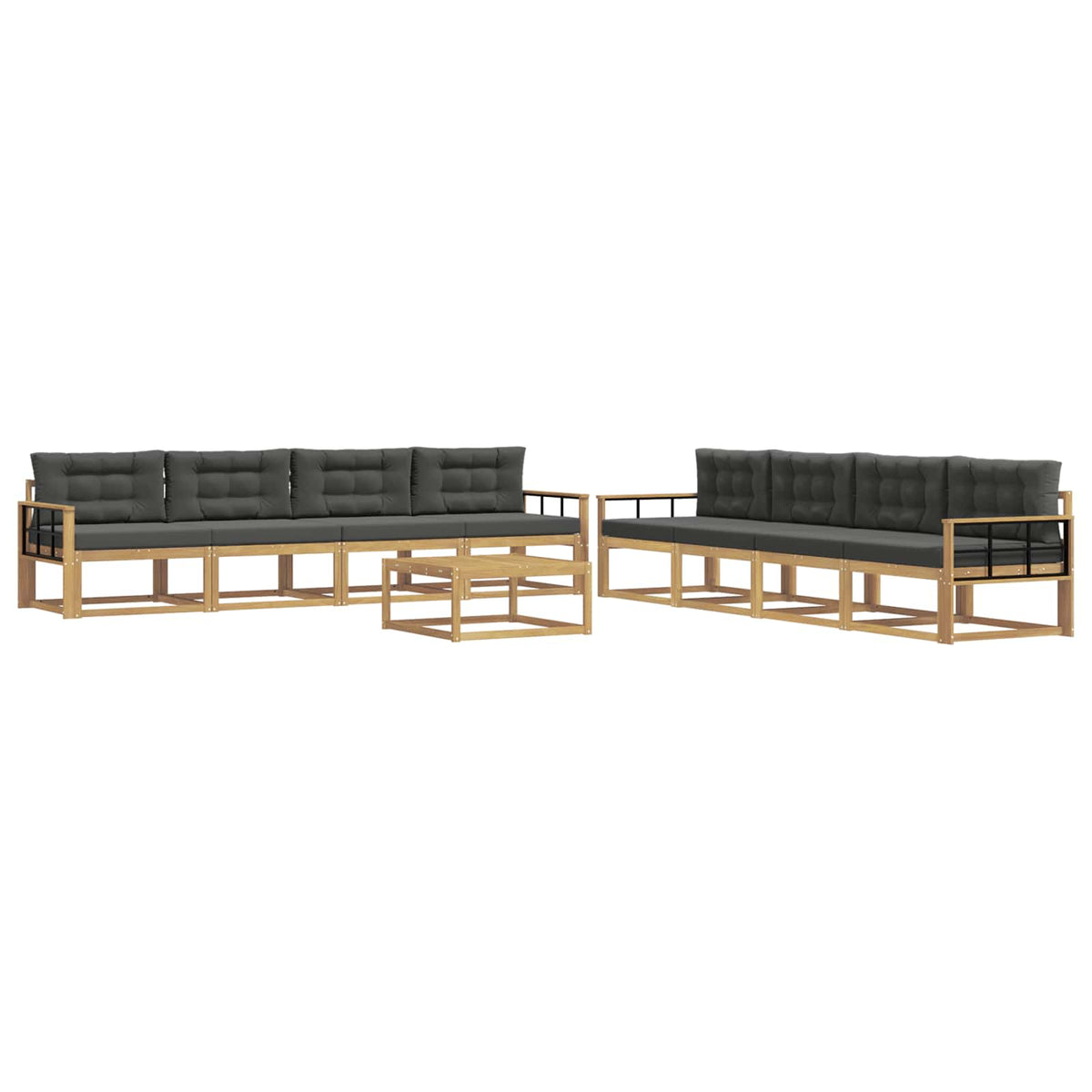 Set vanjskih sofa 9 kom. Bijela i antracit Poliester