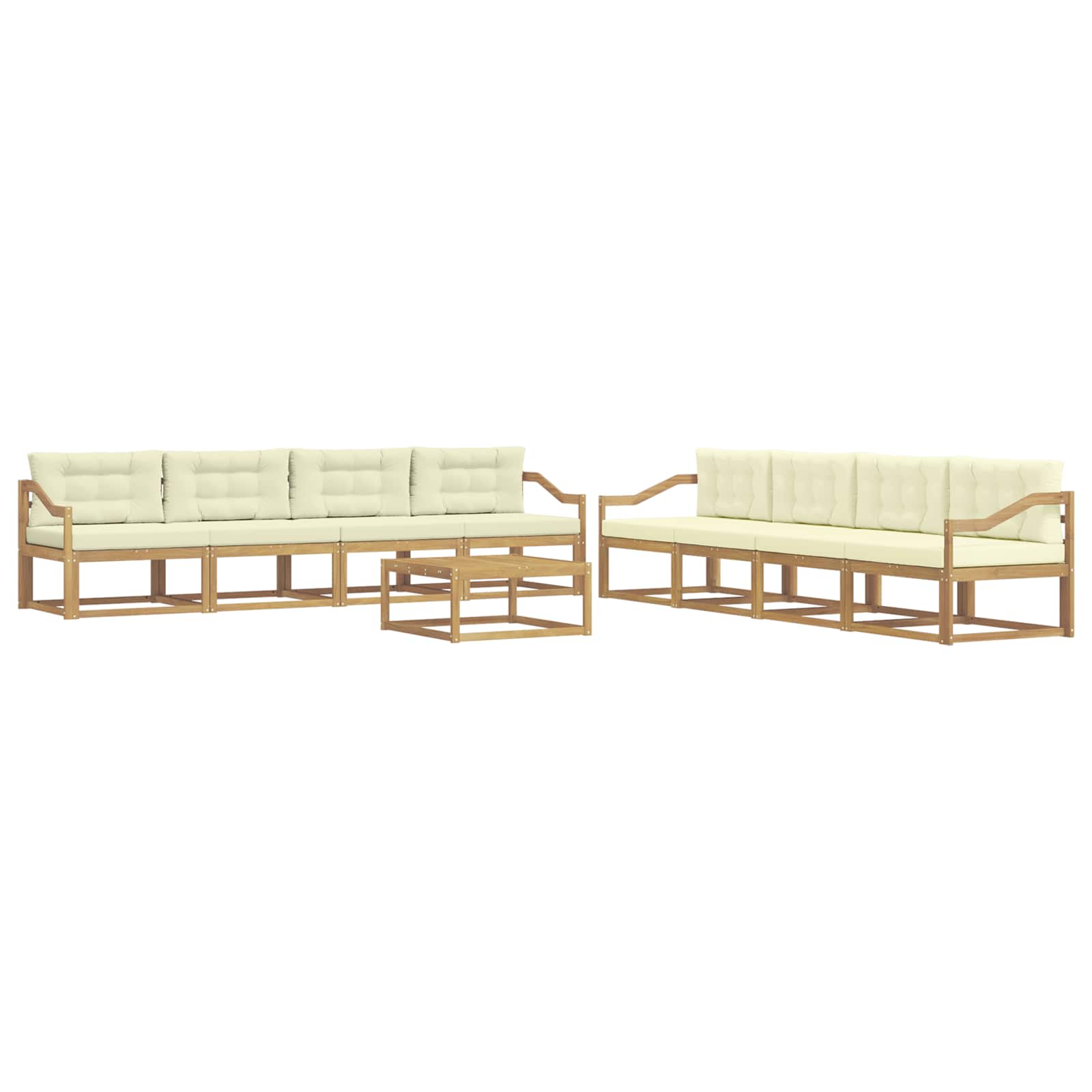 Set vanjskih sofa 9 pcs Bijela i krem 79 x 79 x 37 cm Poliester
