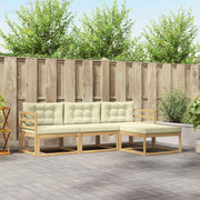 Set vanjskih sofa s jastukom 4 pcs Bijela i krem Poliester