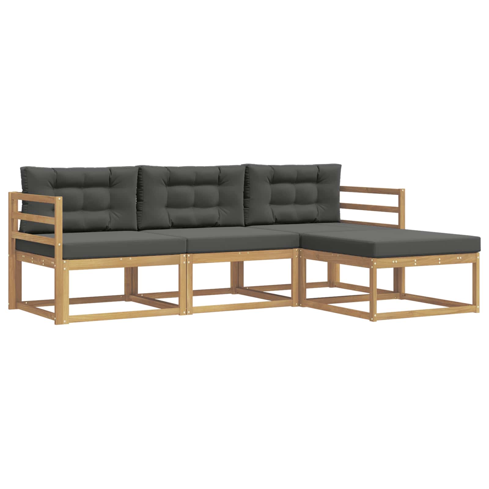 Set vanjskih sofa s jastukom 4 pcs Bijela i antracit Poliester