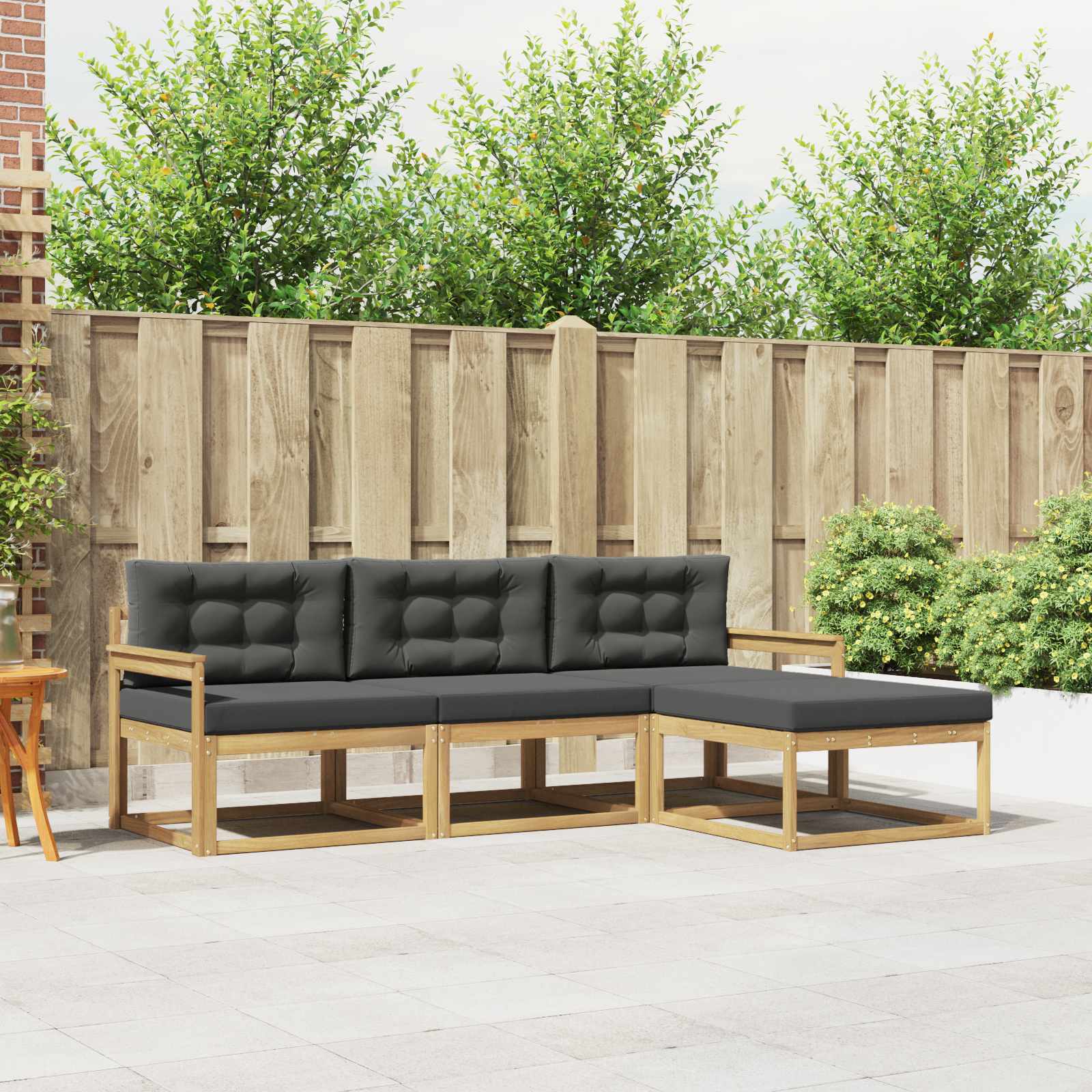 Set vanjskih sofa s jastukom 4 pcs Bijela i antracit Poliester