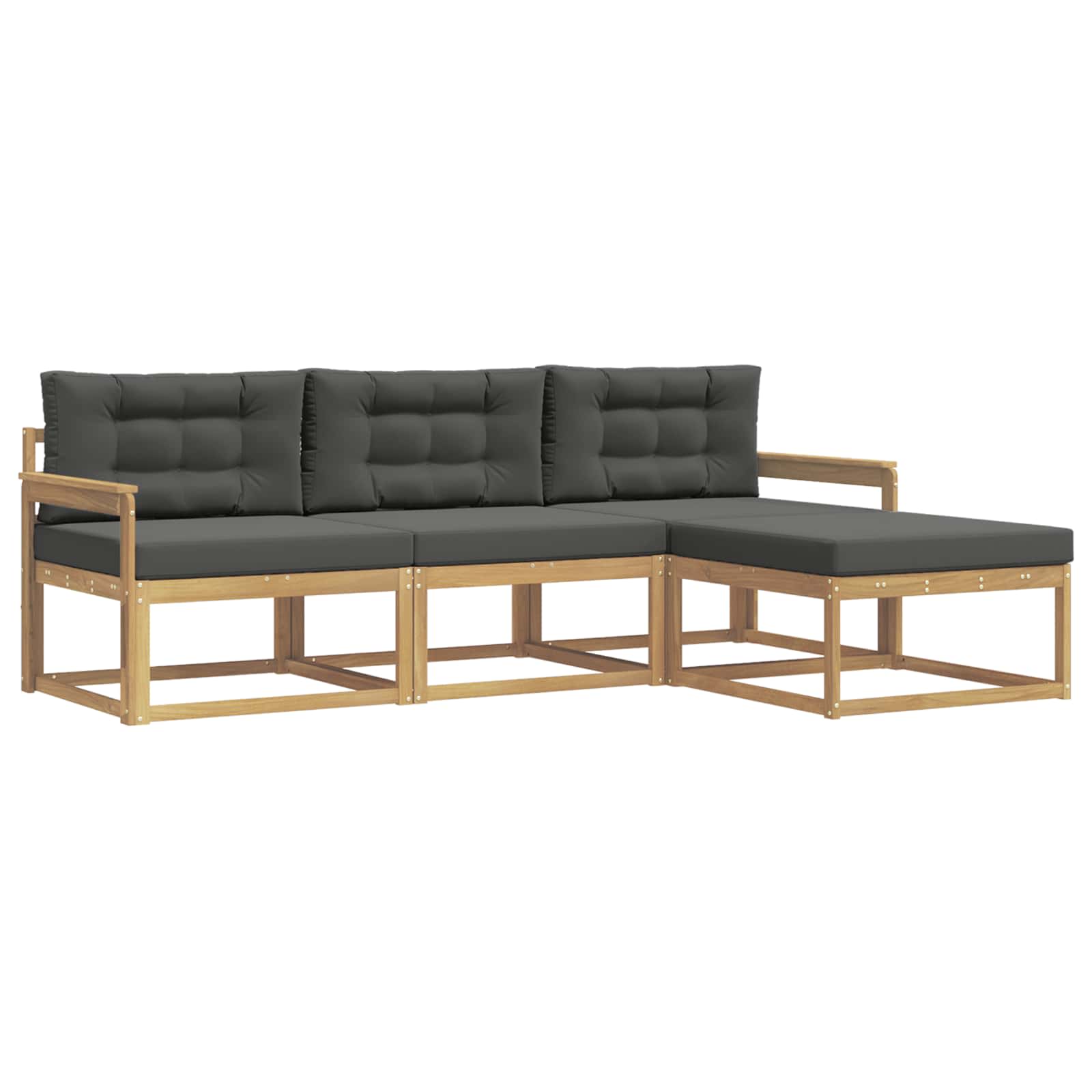 Set vanjskih sofa s jastukom 4 pcs Bijela i antracit Poliester