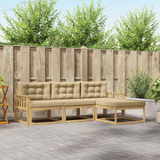 Set vanjskih sofa s jastukom 4 pcs Bijela i bež Poliester